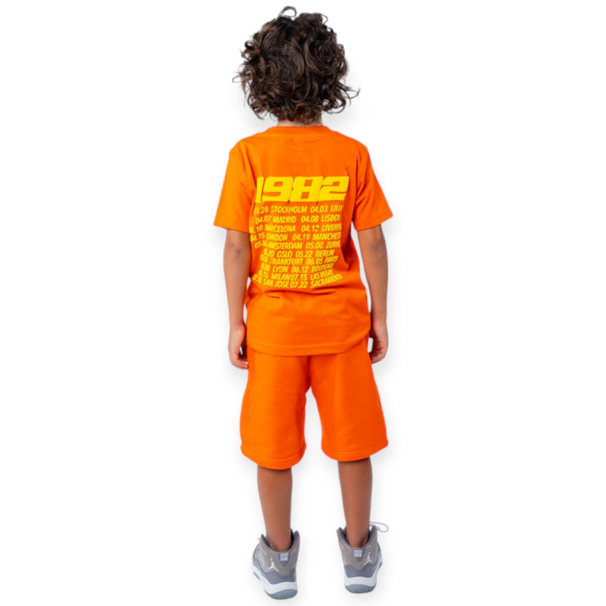 Rawyalty Apparel Kids Rebellion Puff Print Crew Neck T-Shirt (Orange)-Nexus Clothing