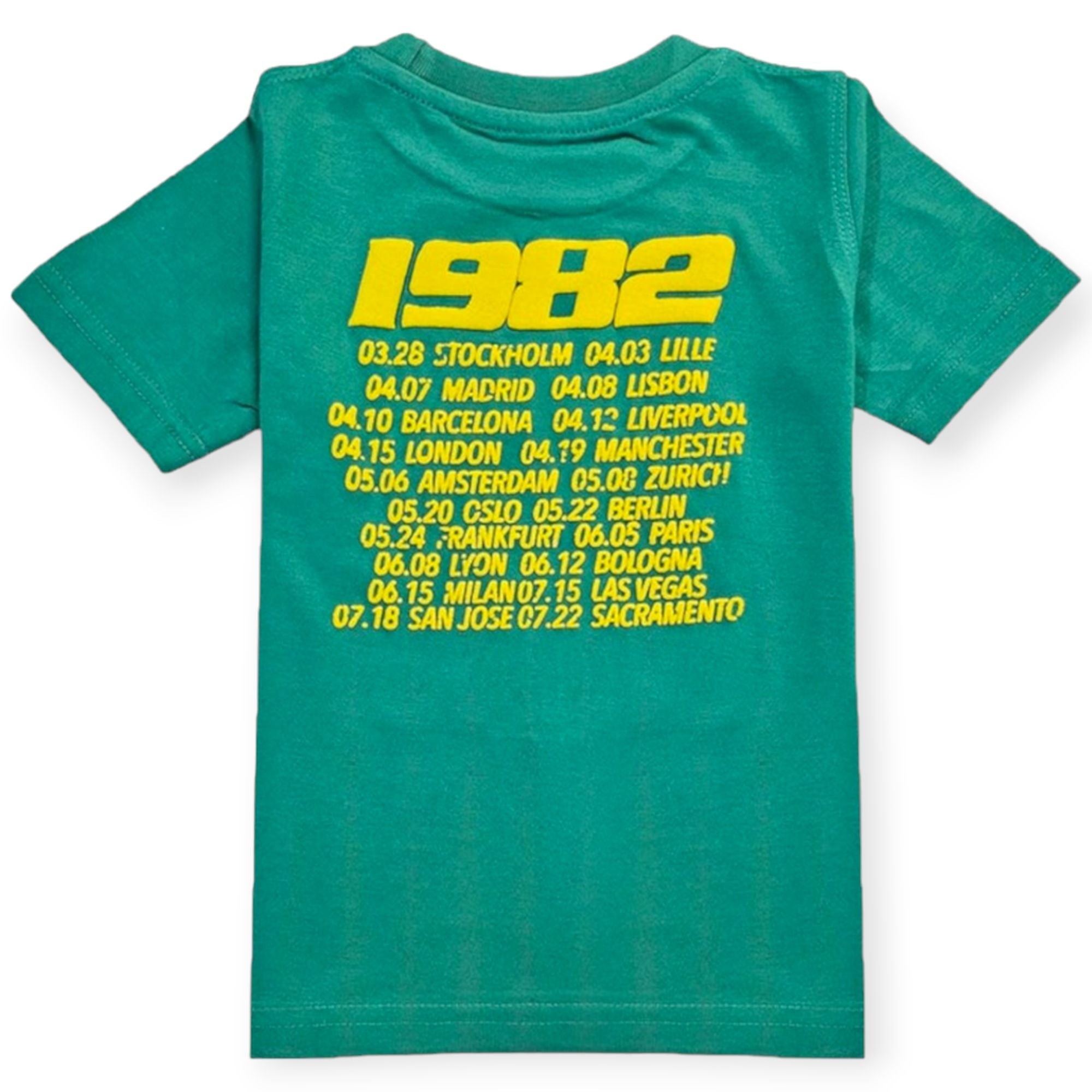 Rawyalty Apparel Kids Rebellion World Tour Puff Print Crew Neck T-Shirt (Green)-Nexus Clothing