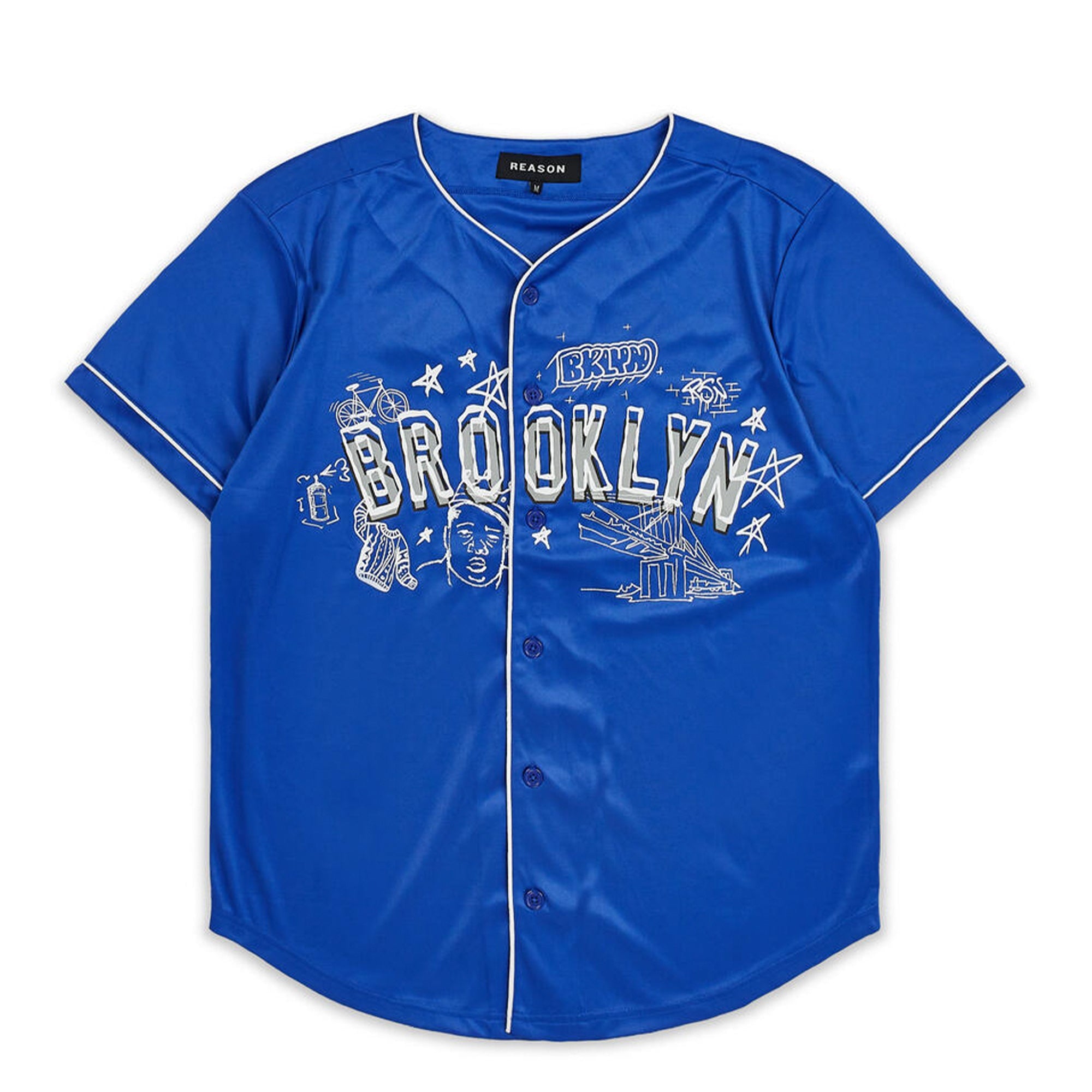 Reason Men Brooklyn Baseball Jersey (Blue)-Blue-Small-Nexus Clothing