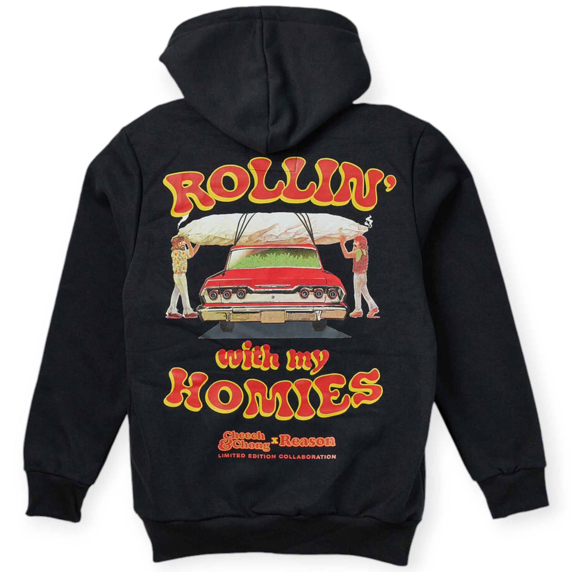 Reason Men Cheech & Chong Homies with My Homies Hoodie(Black)-Black-Small-Nexus Clothing