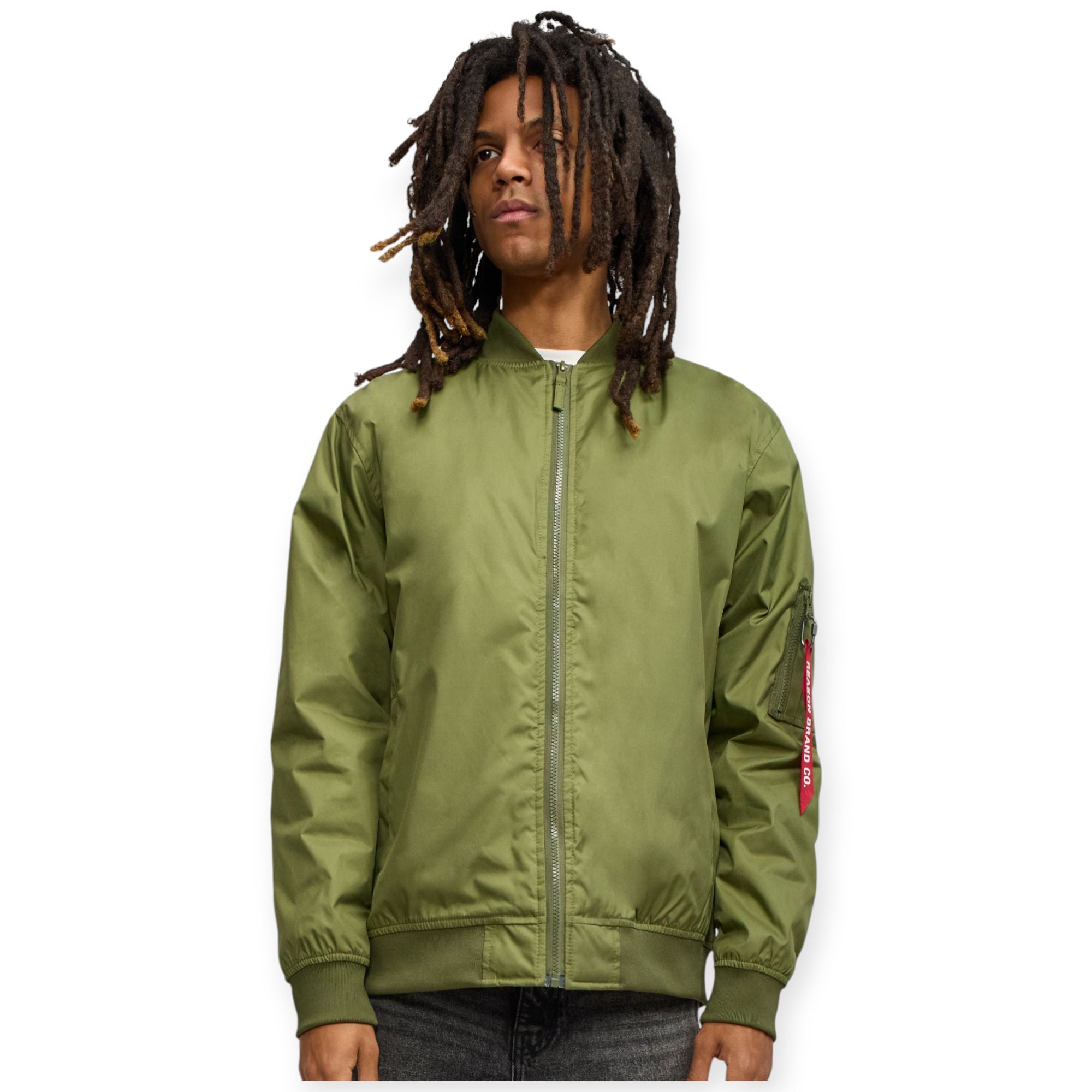 Reason Men Destroyer Flight Jacket (Green)-Green-Medium-Nexus Clothing