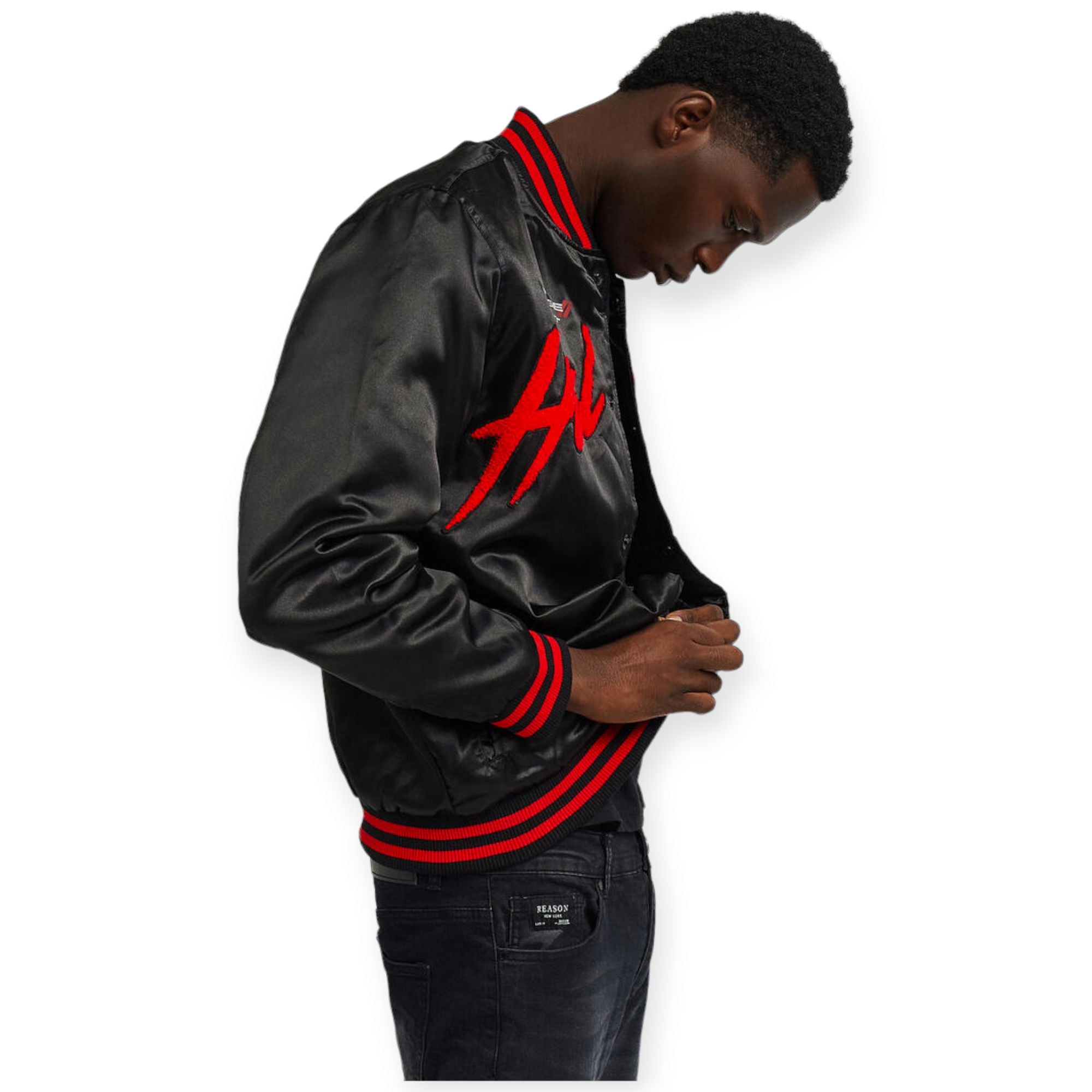 Reason Men Dodge Hellcat Flame Varsity(Black Red)-Nexus Clothing