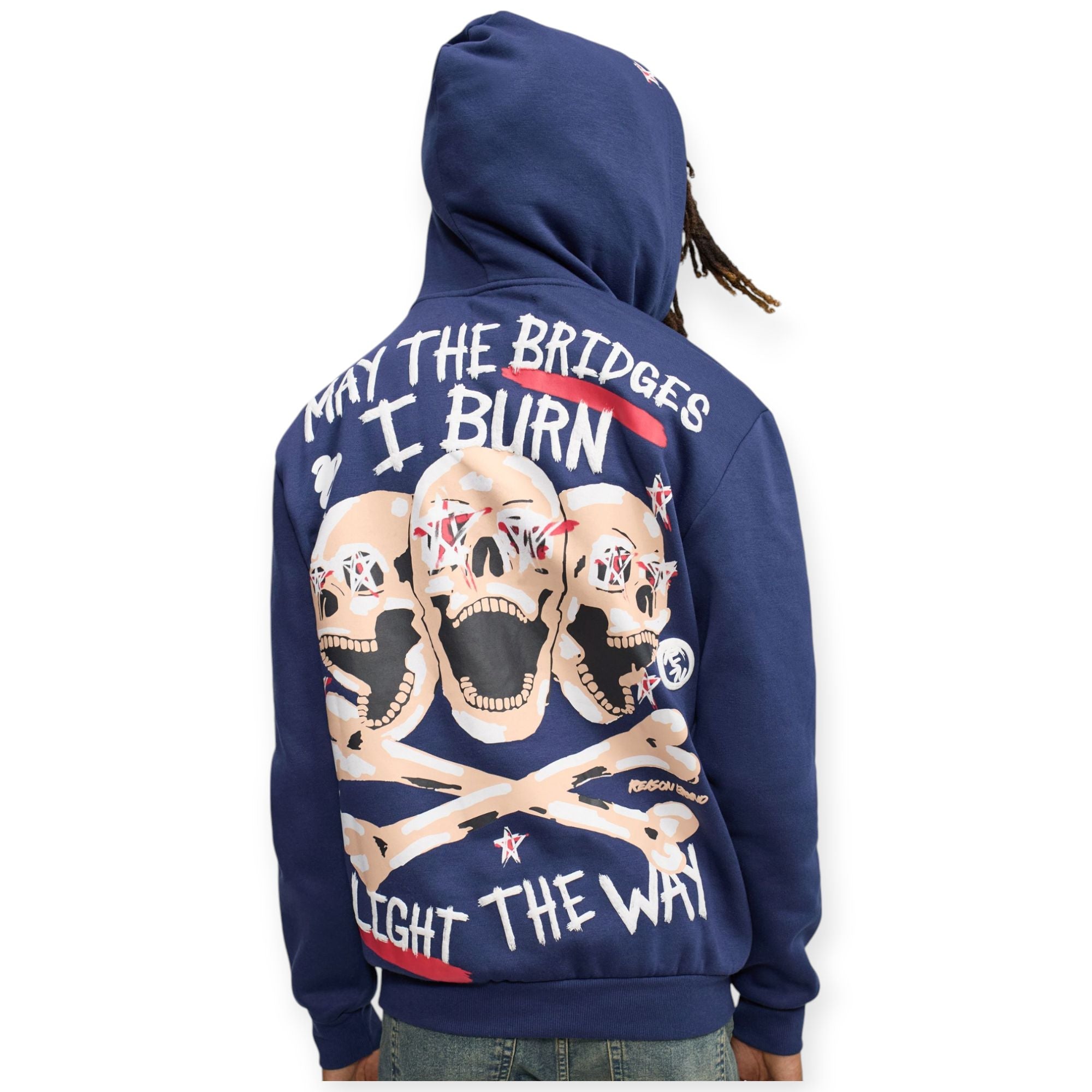 Reason Men Light The Way Hoodie (Navy)-Navy-Medium-Nexus Clothing