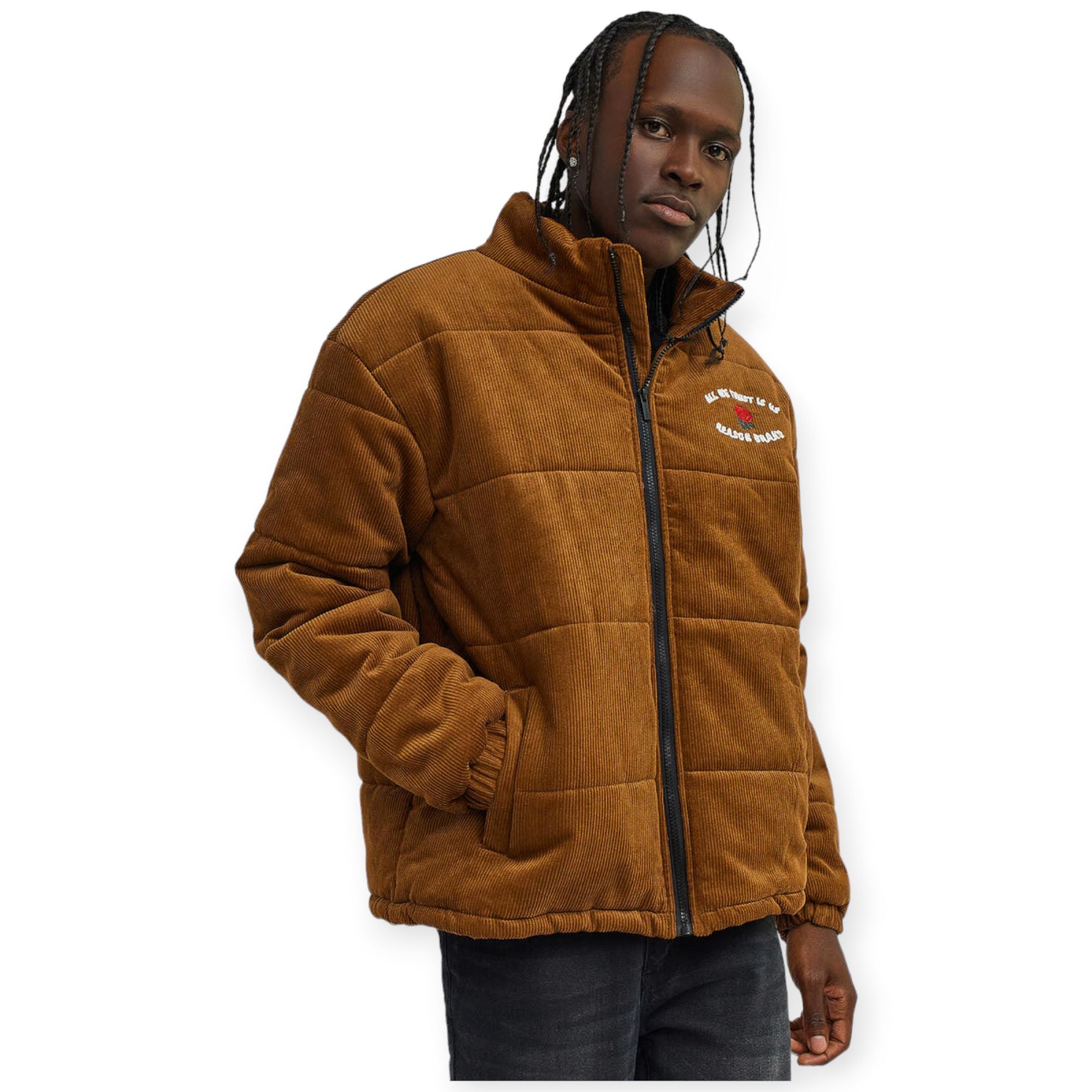 Reason Men Newport Corduroy Puffer Jacket(Bronze)-Nexus Clothing