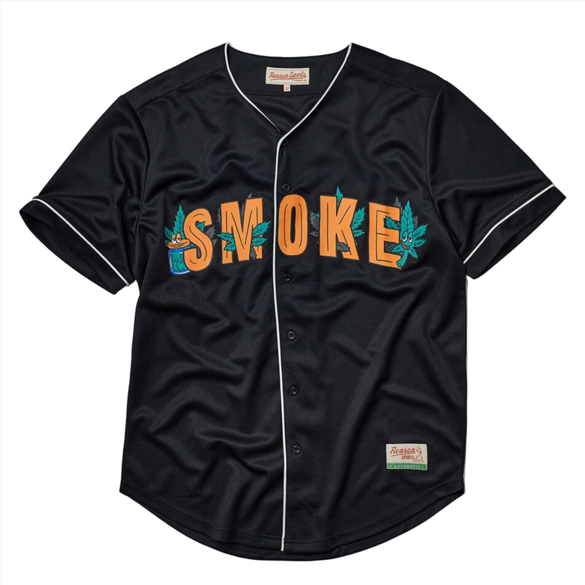 Reason Men Smoke Baseball Jersey (Black)-Black-Small-Nexus Clothing