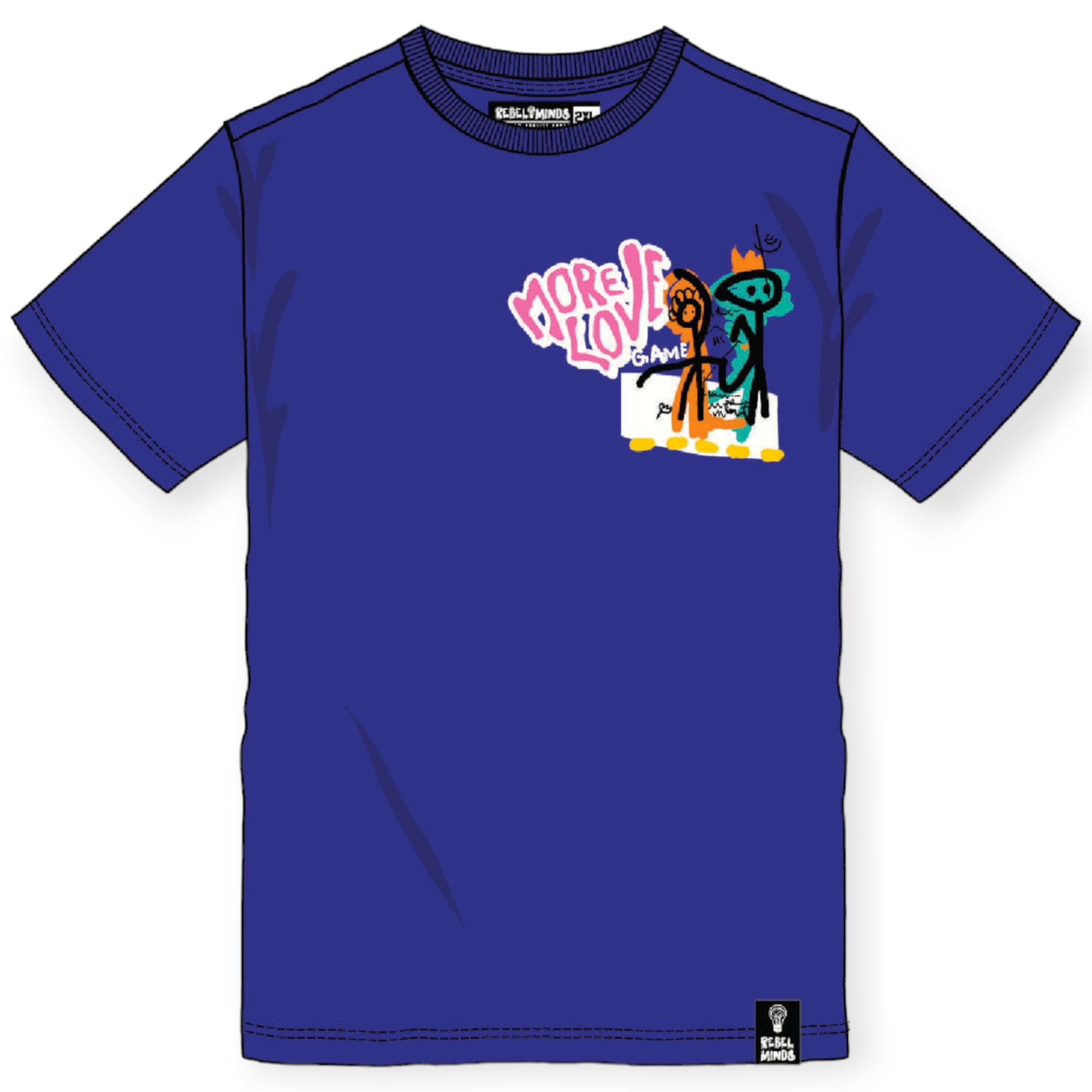 Rebel Minds Boys More Love Graphic Tee (Royal)-Royal-Small-Nexus Clothing