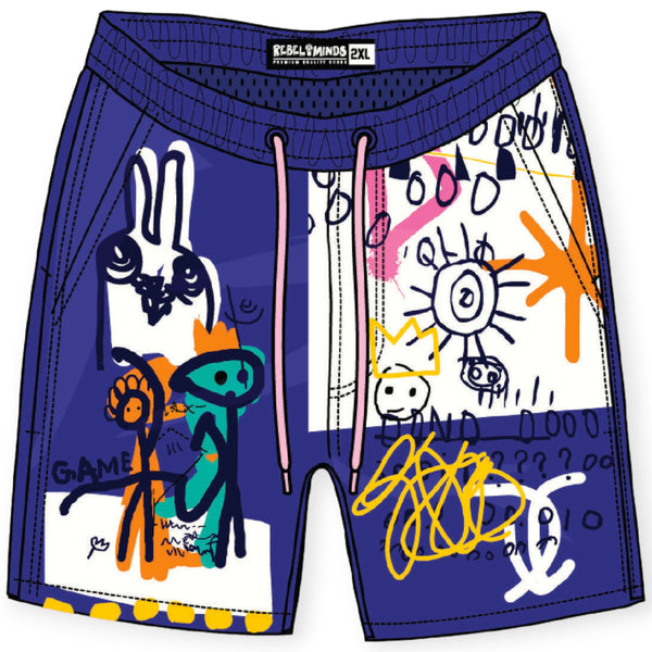 Rebel Minds Boys More Love Shorts (Royal)-Royal-Small-Nexus Clothing