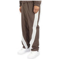 Rebel Minds Men Bent Stripes Nylon Pants (Brown)