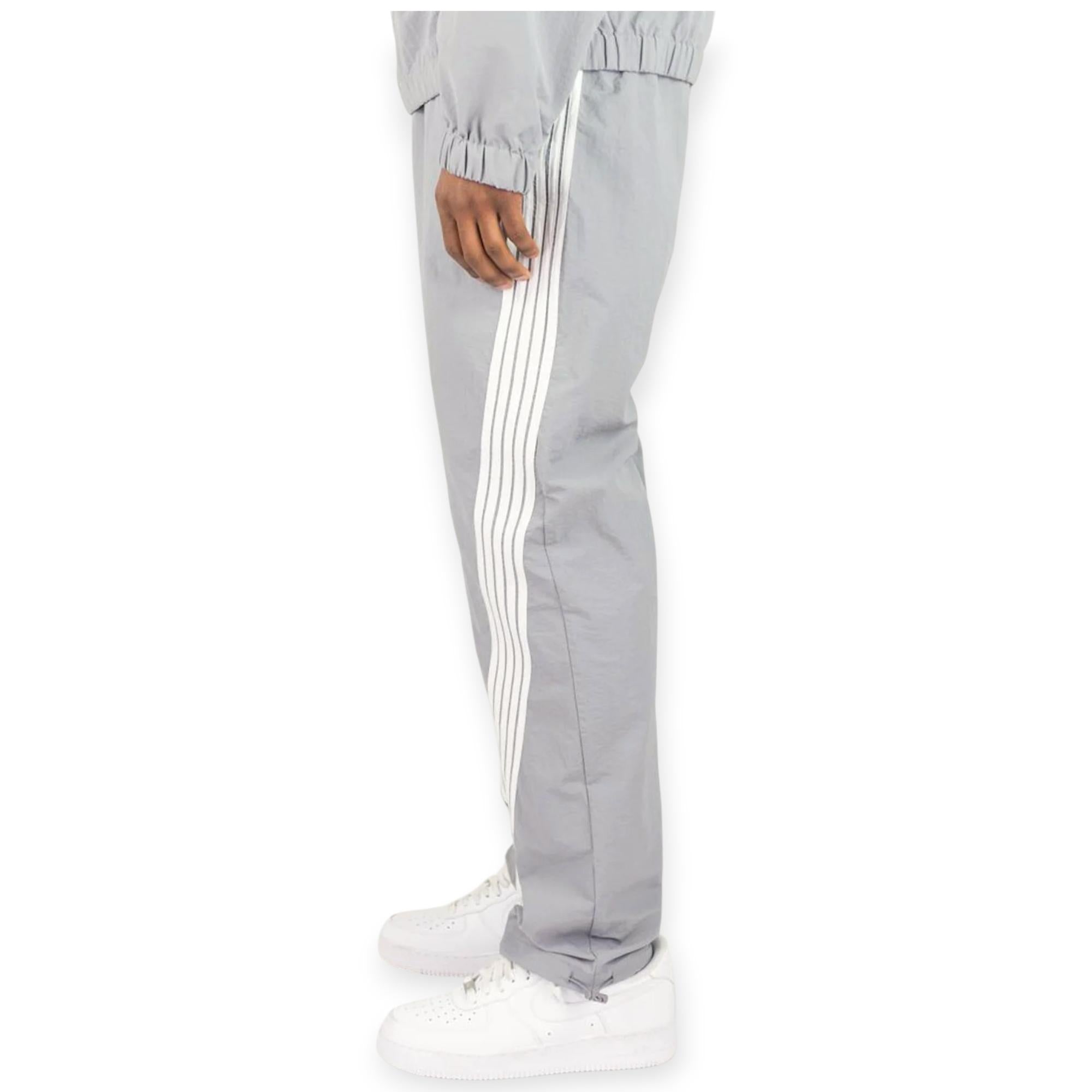 Rebel Minds Men Pants Bent Stripes Nylong (Grey)