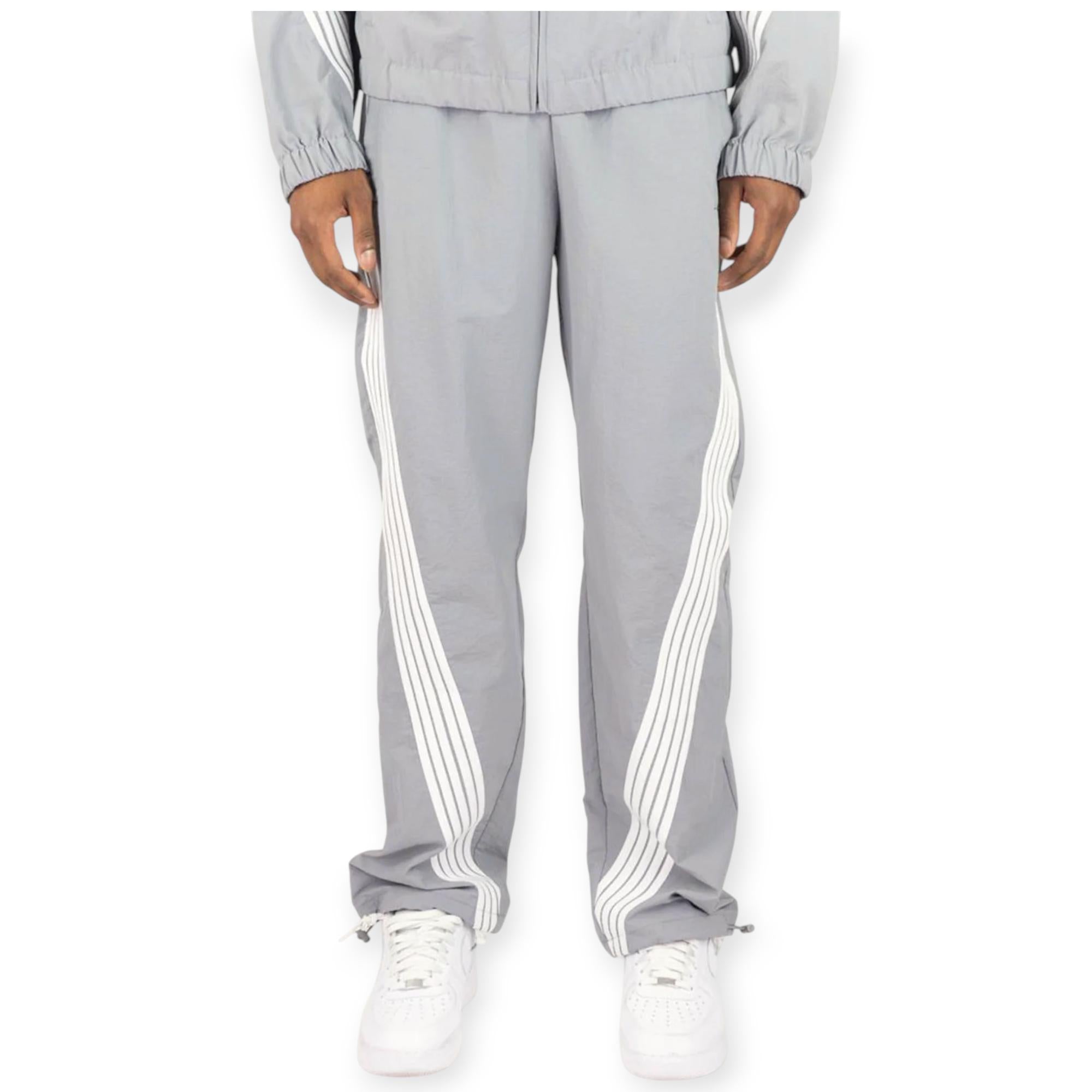 Rebel Minds Men Pants Bent Stripes Nylong (Grey)