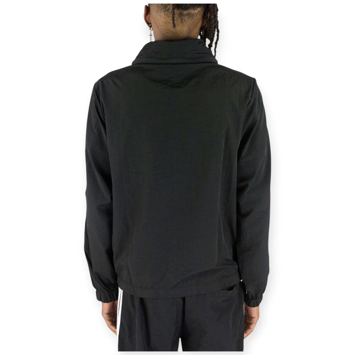Rebel Minds Men Bent Stripes Nylon Windbreaker Jacket (Black)-Nexus Clothing