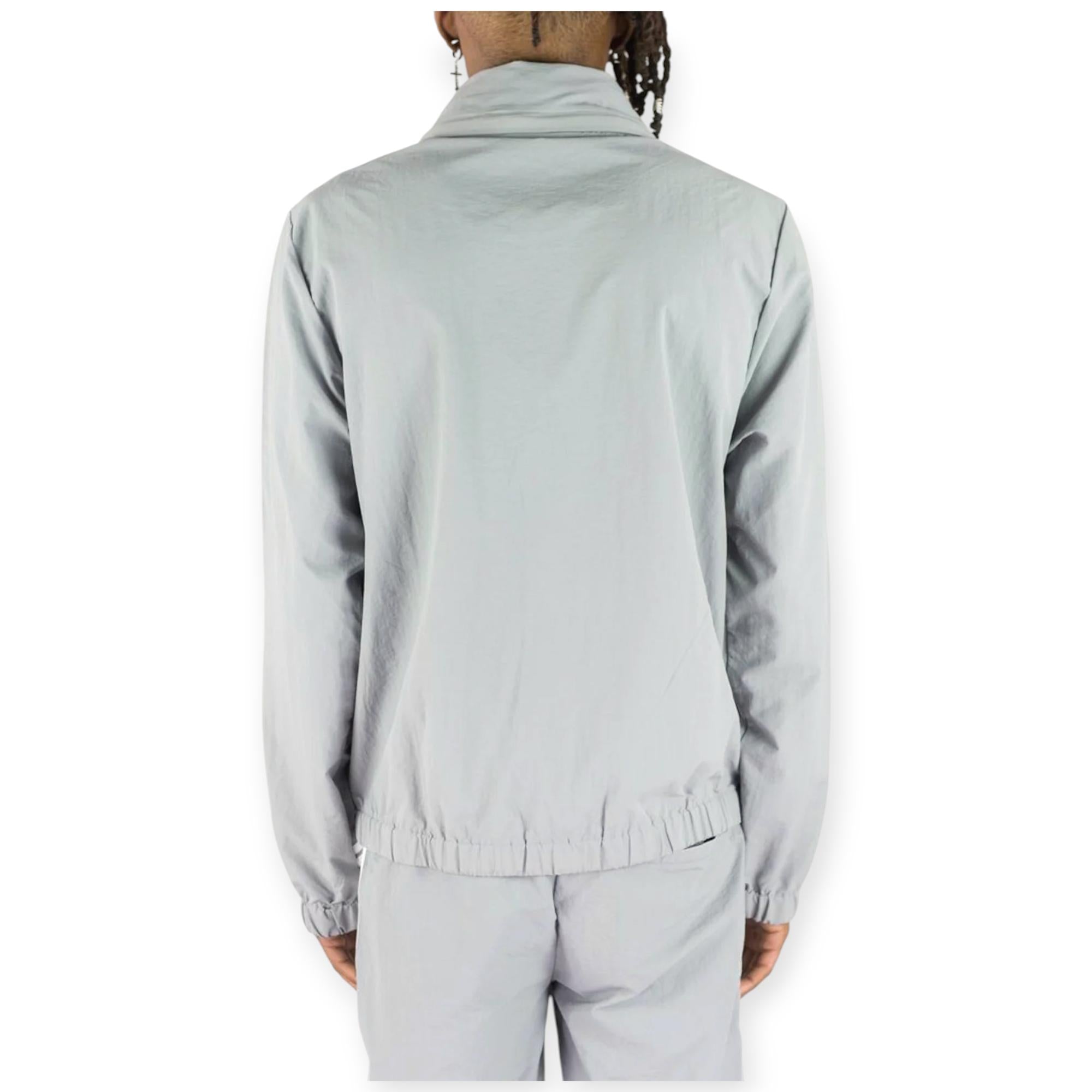 Rebel Minds Men Bent Stripes Nylon Windbreaker Jacket (Grey