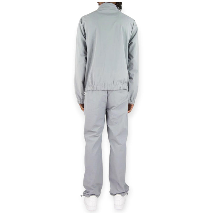 Rebel Minds Men Bent Stripes Nylon Windbreaker Jacket (Grey)-Nexus Clothing