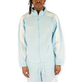 Rebel Minds Men Bent Stripes Nylon Windbreaker Jacket Light Blue