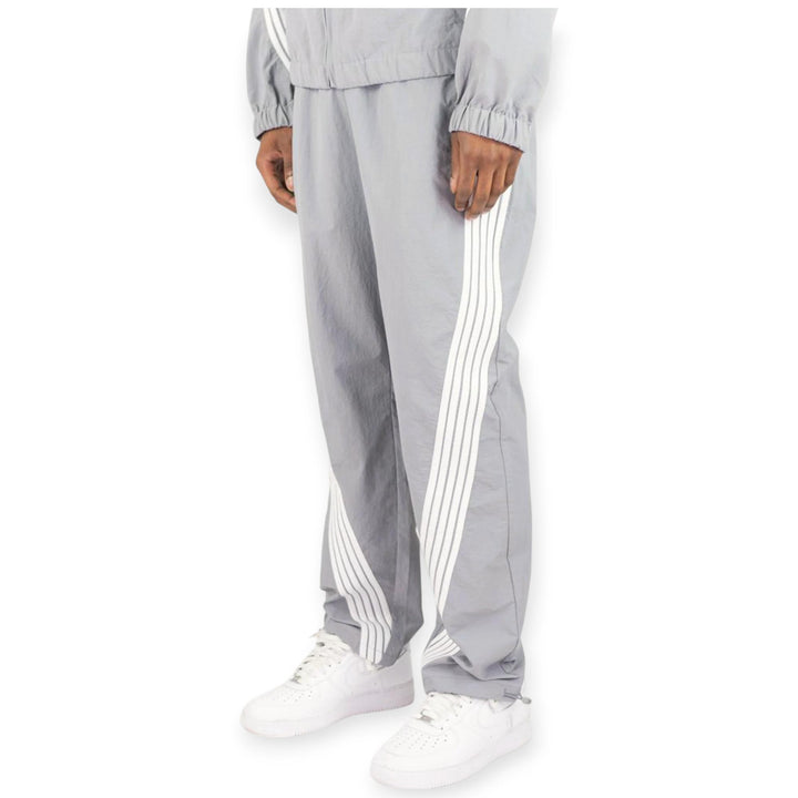Rebel Minds Men Bent Stripes Nylong Pants (Grey)-Nexus Clothing
