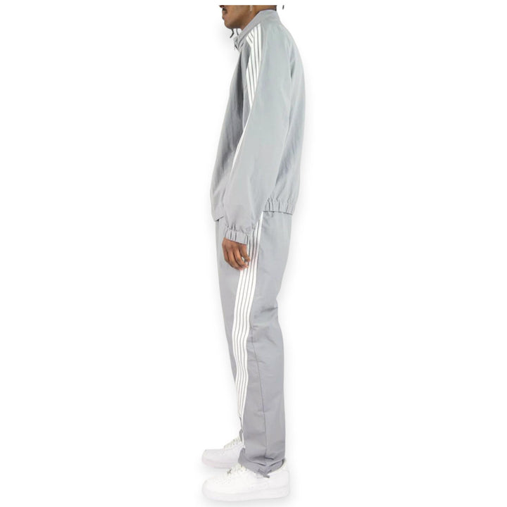 Rebel Minds Men Bent Stripes Nylong Pants (Grey)-Nexus Clothing