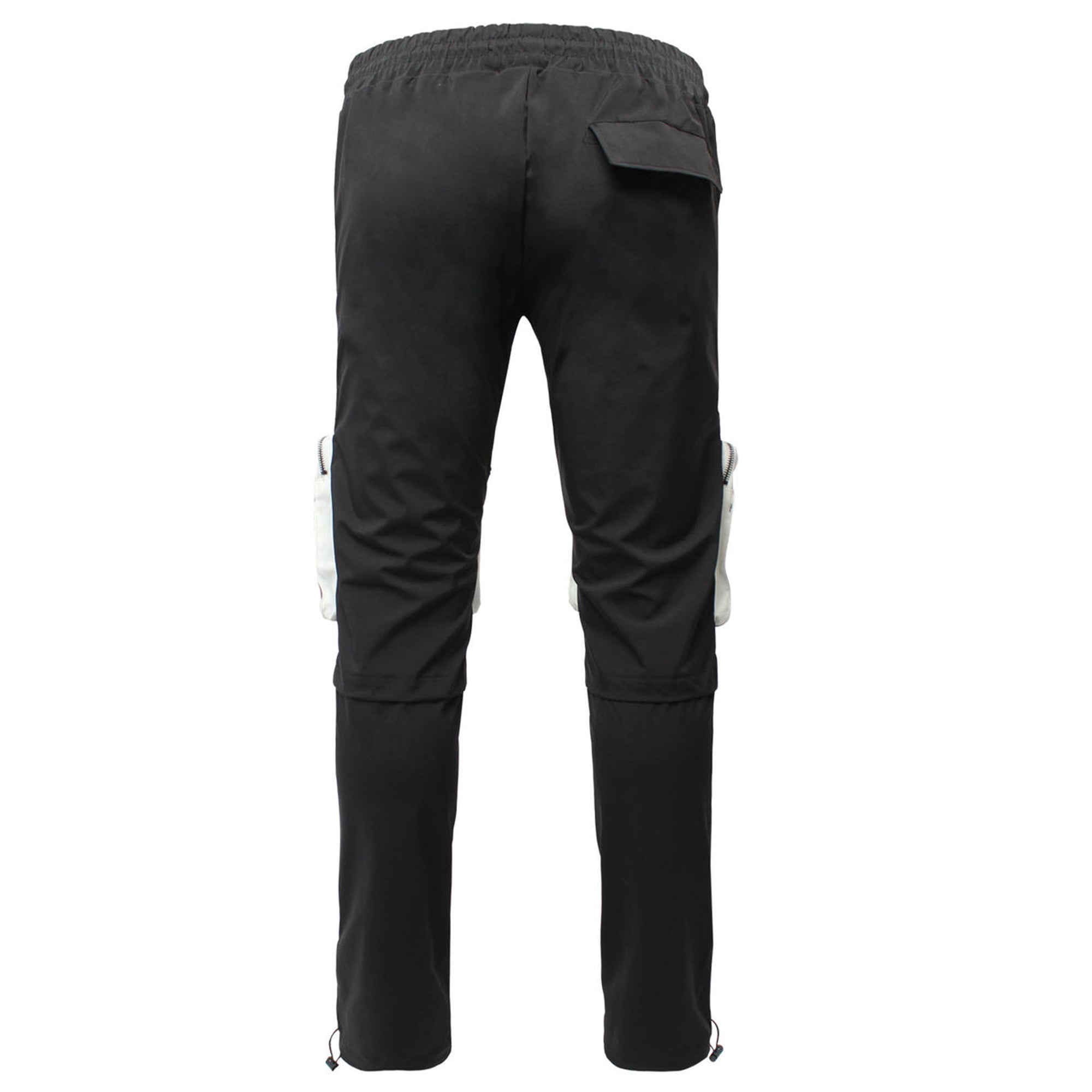 Rebel Minds Men Nylon Cargo Pants (Black)-Nexus Clothing