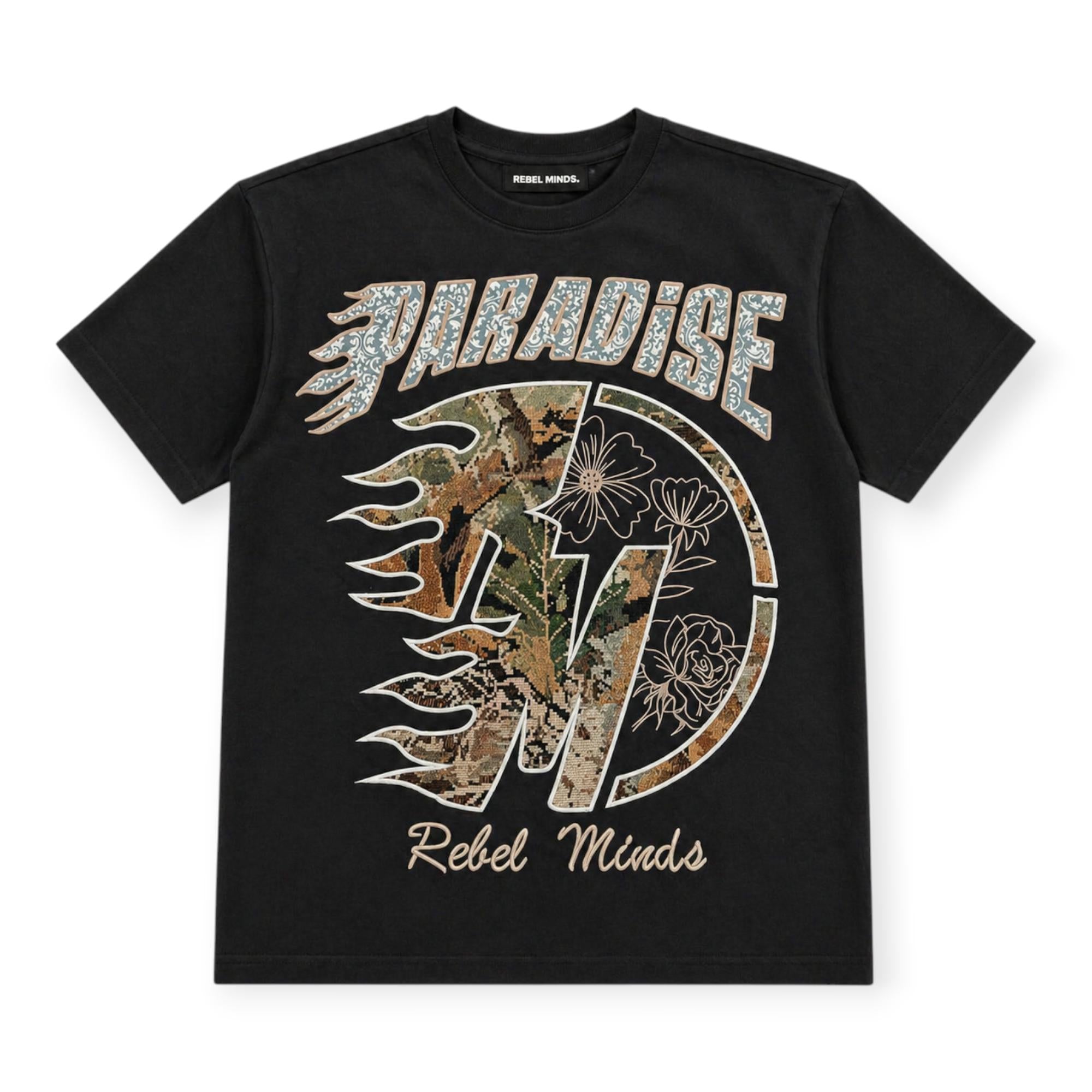 Rebel Minds Men Paradise Tapestry Tee Black - Soft - Black