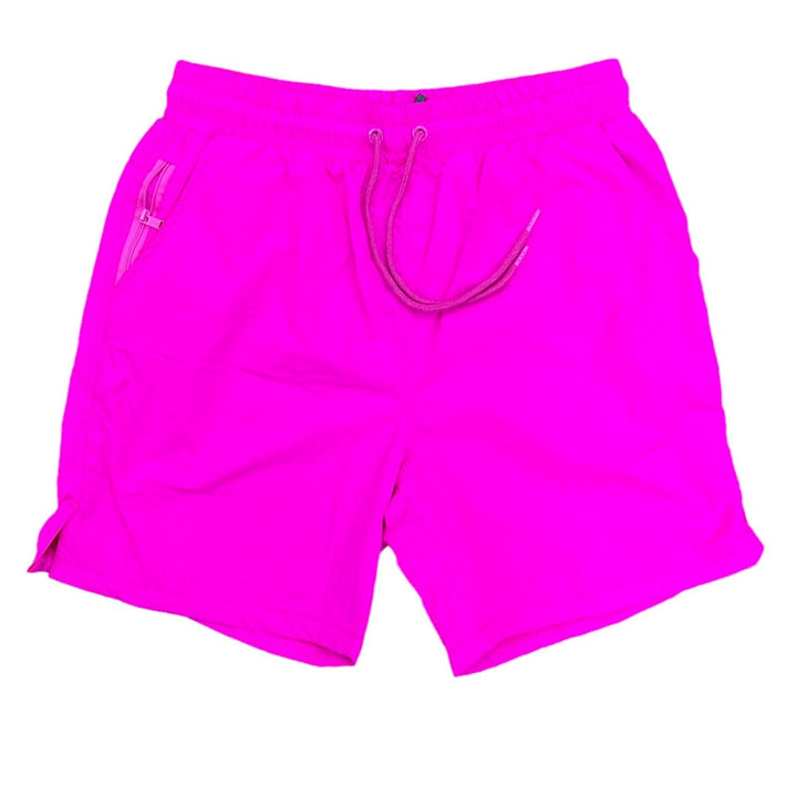 Rebel Minds Men RS Crinkled Nylon Shorts (Neon Pink)-Neon Pink-Small-Nexus Clothing