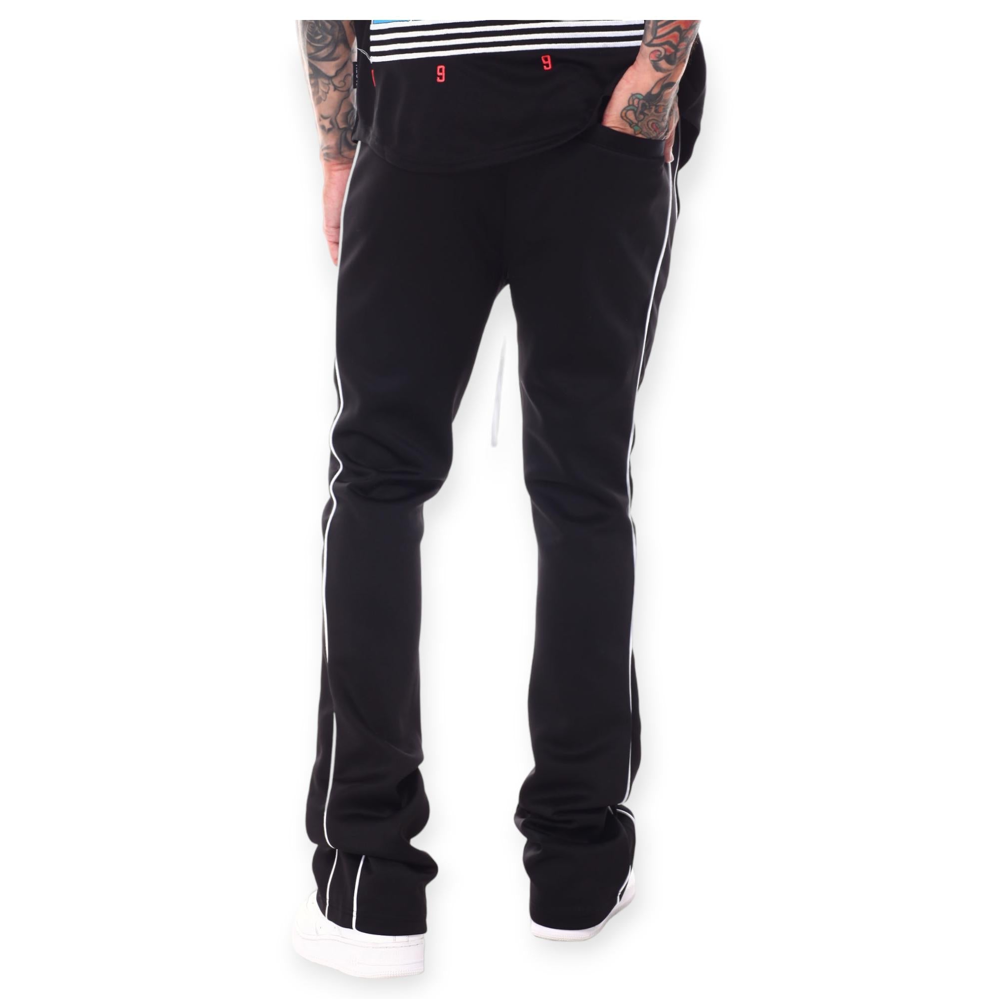 Karl Lagerfeld Paris Colorblock Scuba Track Pants in Black | Smart Closet