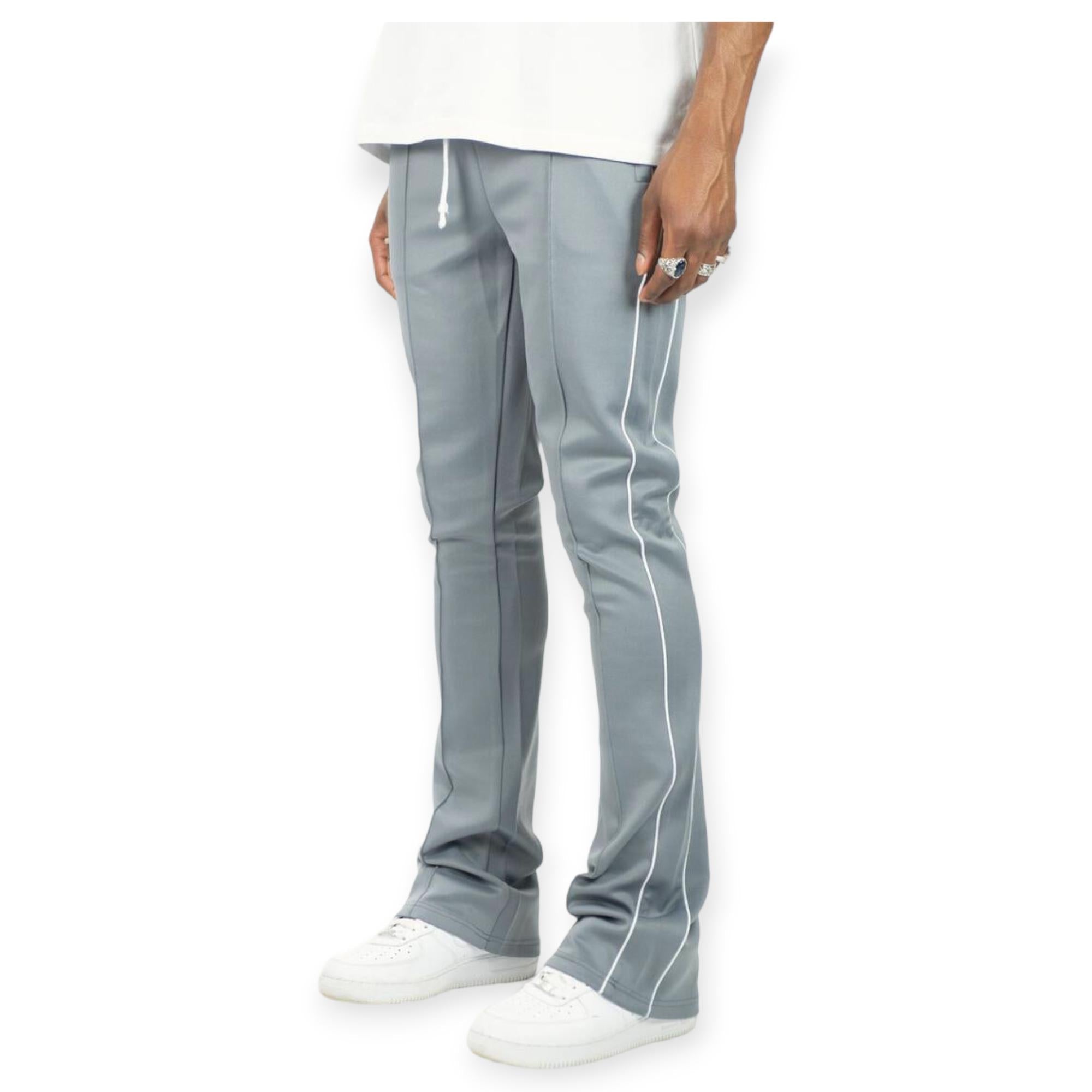 Rebel Minds Men Stacked Striped Track Pants (Grey White)-Grey White-Small-Nexus Clothing