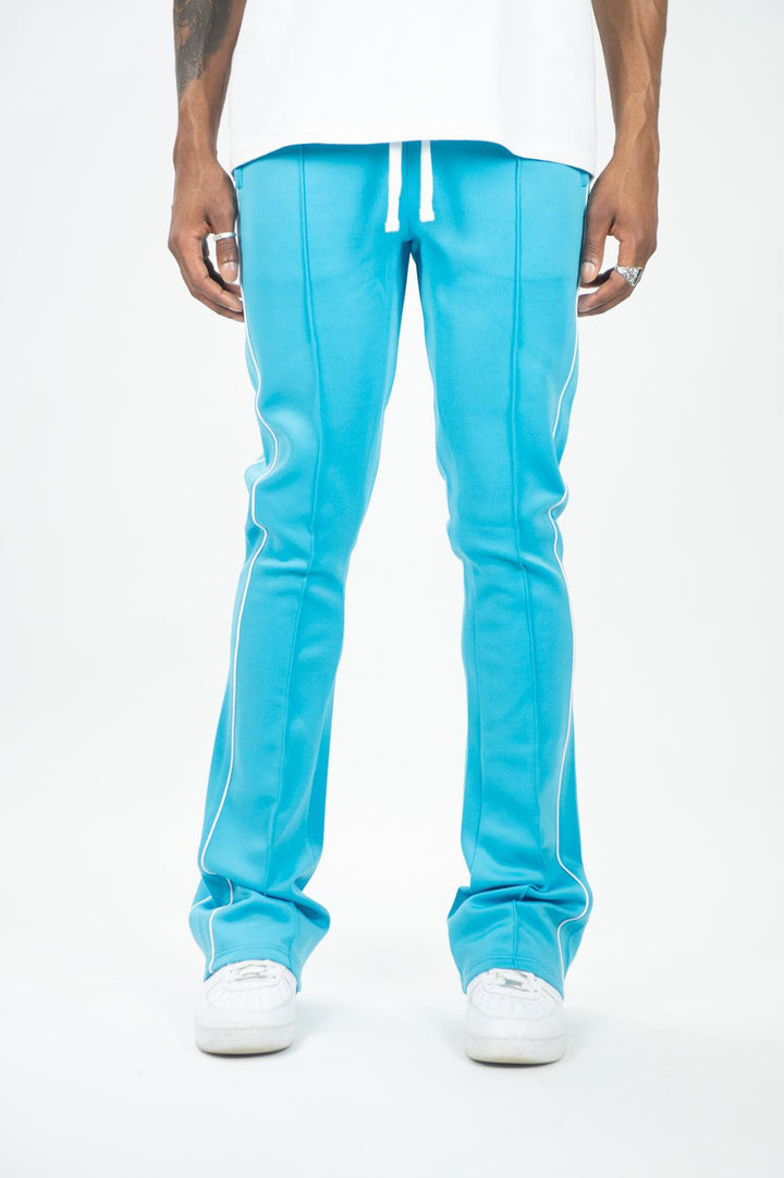 Rebel Minds Men Stacked Striped Track Pants (Light Blue White)-Nexus Clothing