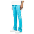 Rebel Minds Men Stacked Striped Track Pants (Light Blue White)