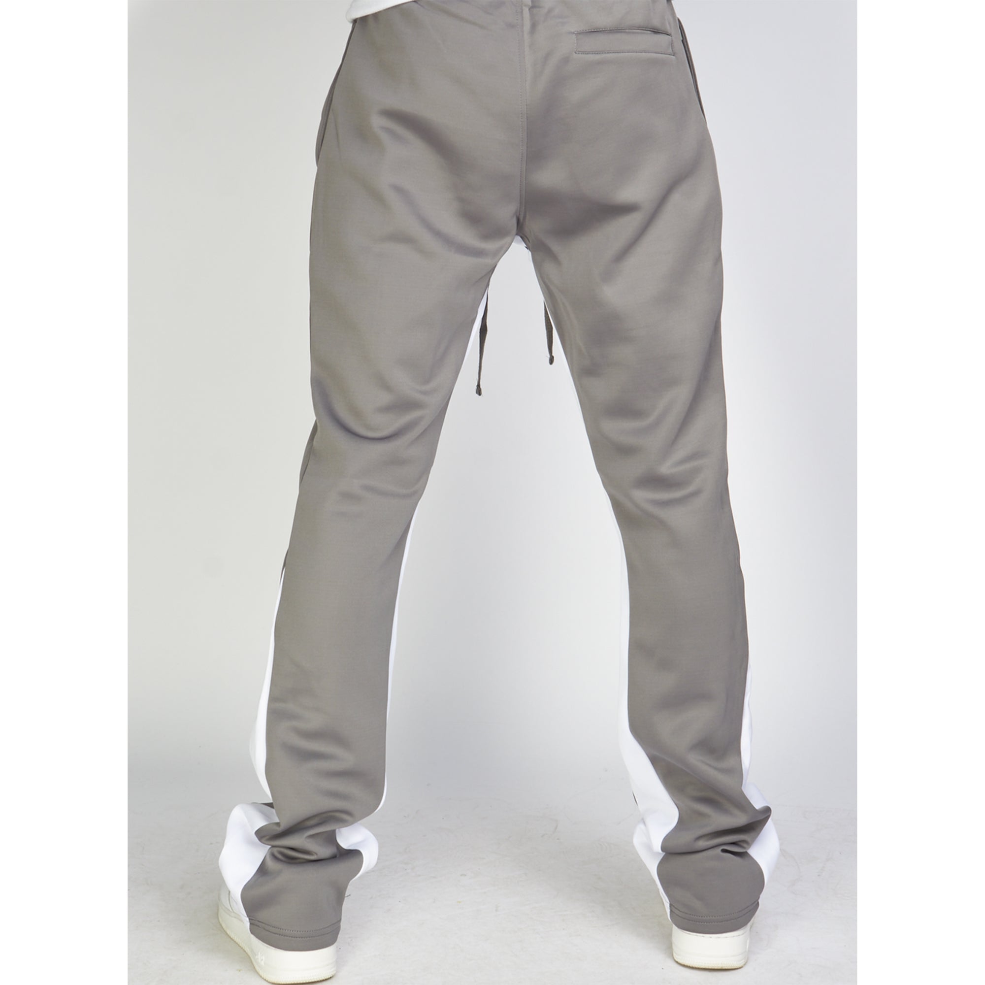 Rebel Minds Men Stacked Track Pants (Grey)-Nexus Clothing