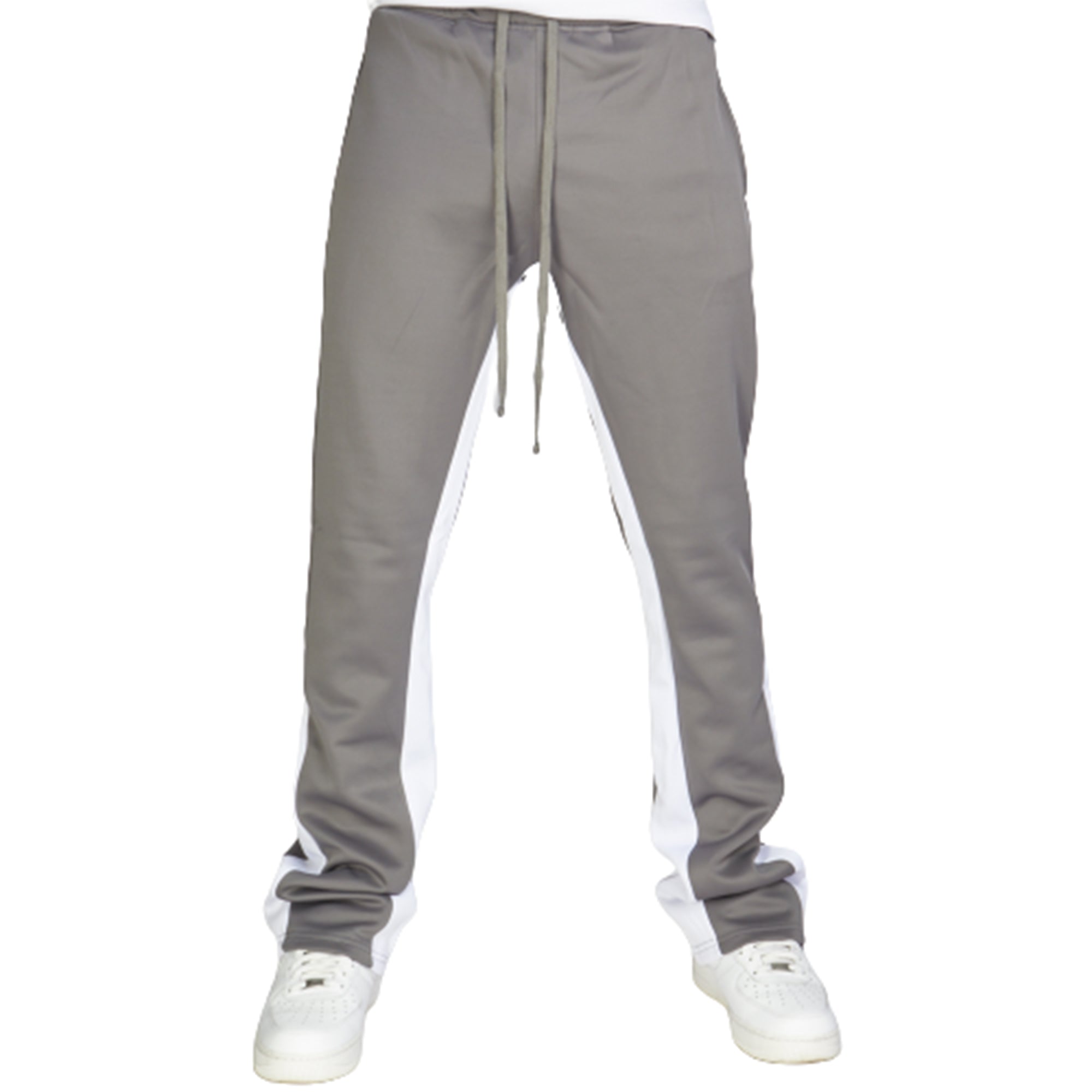 Rebel Minds Men Stacked Track Pants (Grey)-Grey-Small-Nexus Clothing