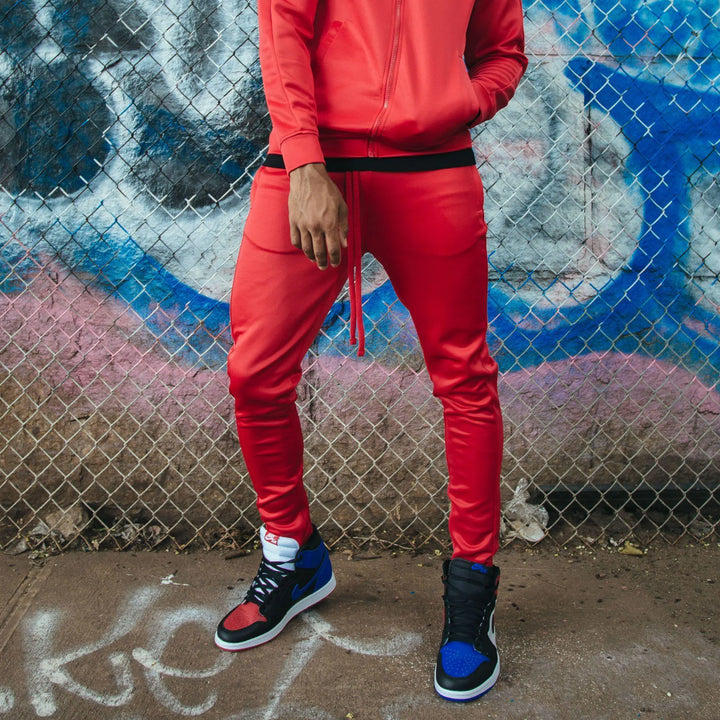 Rebel Minds Men Track Pants All Red (Red)-Nexus Clothing