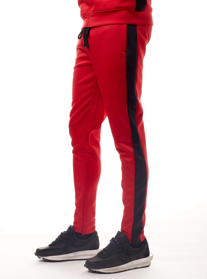 Rebel Minds Men Track Pants (Red Black)-Nexus Clothing