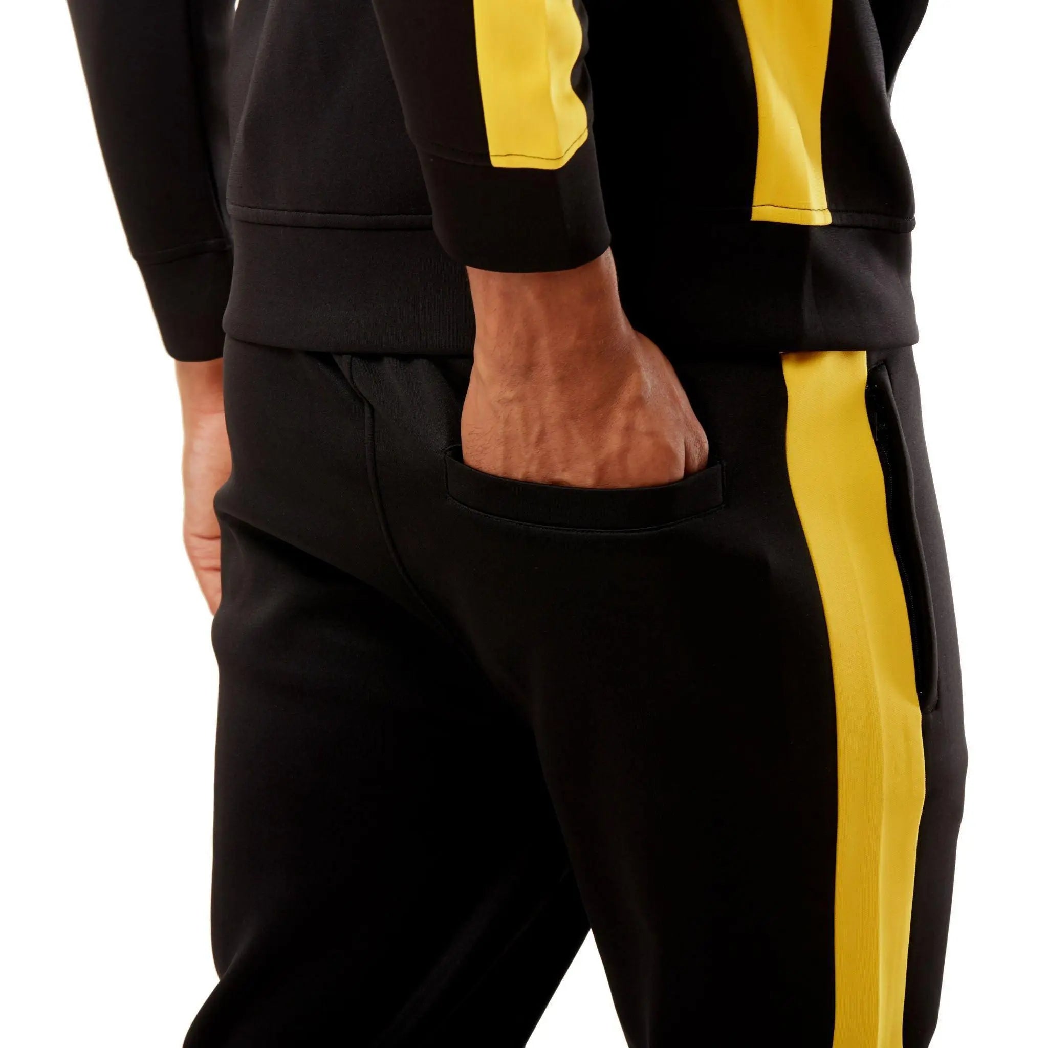 Rebel Minds Track Pants Black Yellow-Nexus Clothing