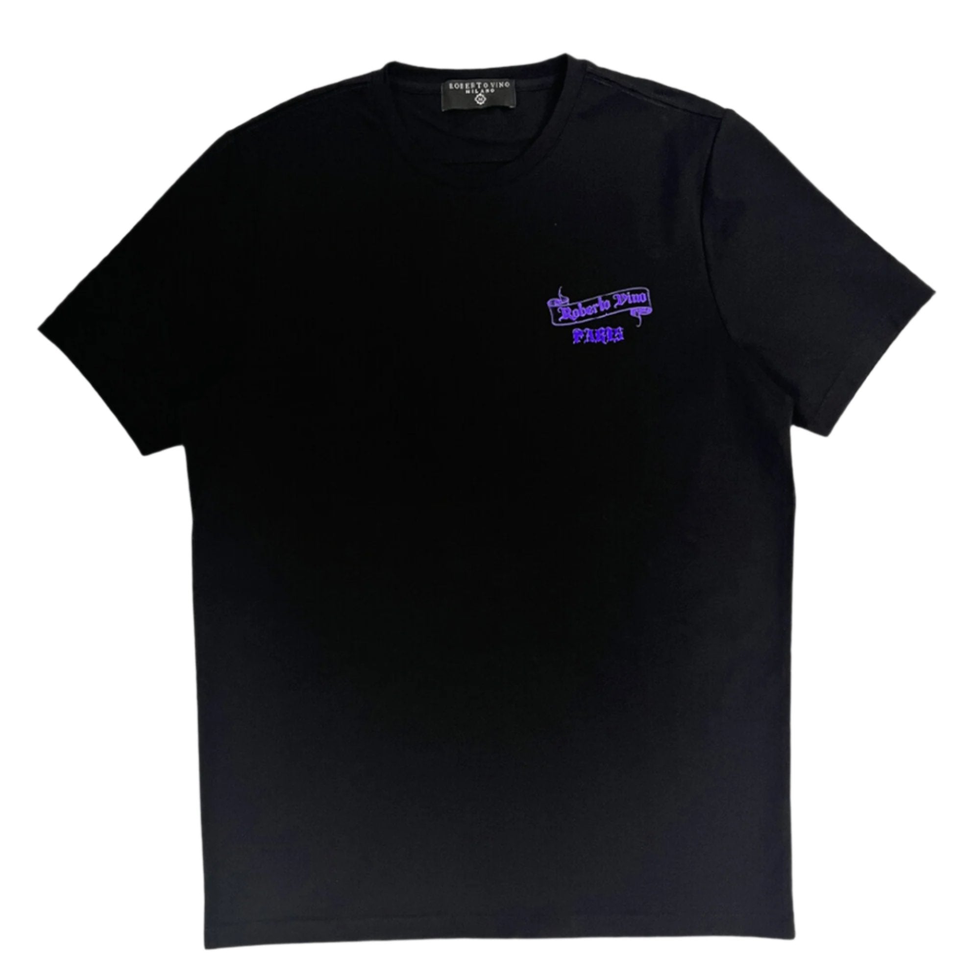 Roberto Vino Milano Men One Paris T-Shirt (Black Purple)-Black Purple-Small-Nexus Clothing