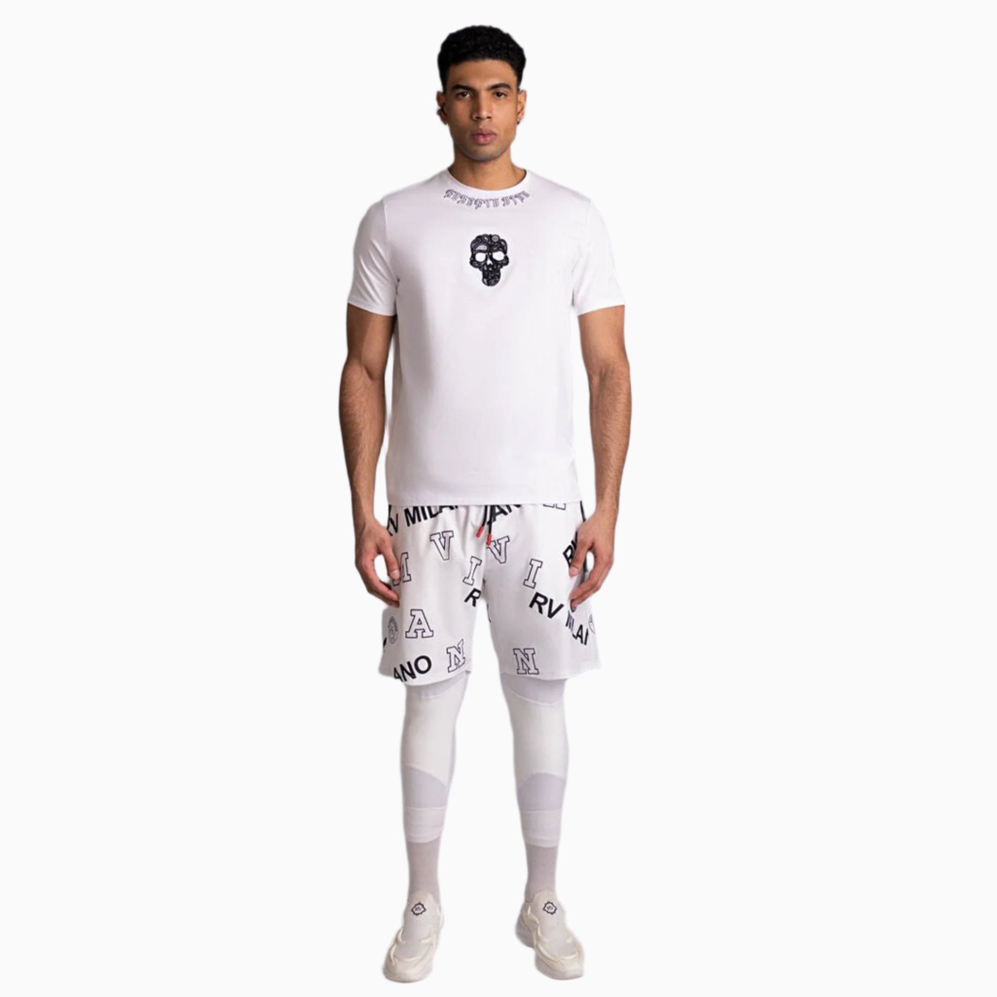 Roberto Vino Milano Men Skull T-shirt (White)-Nexus Clothing