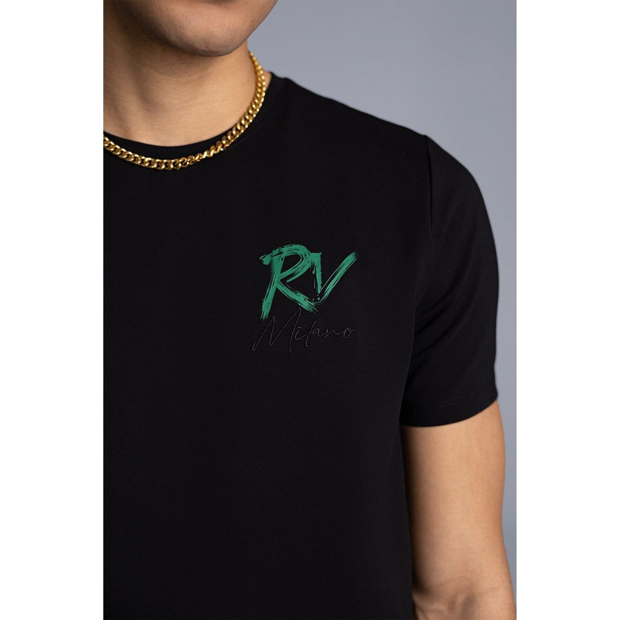 Roberto Vino Milano Men Vino Moda T-Shirt (Black)-Nexus Clothing