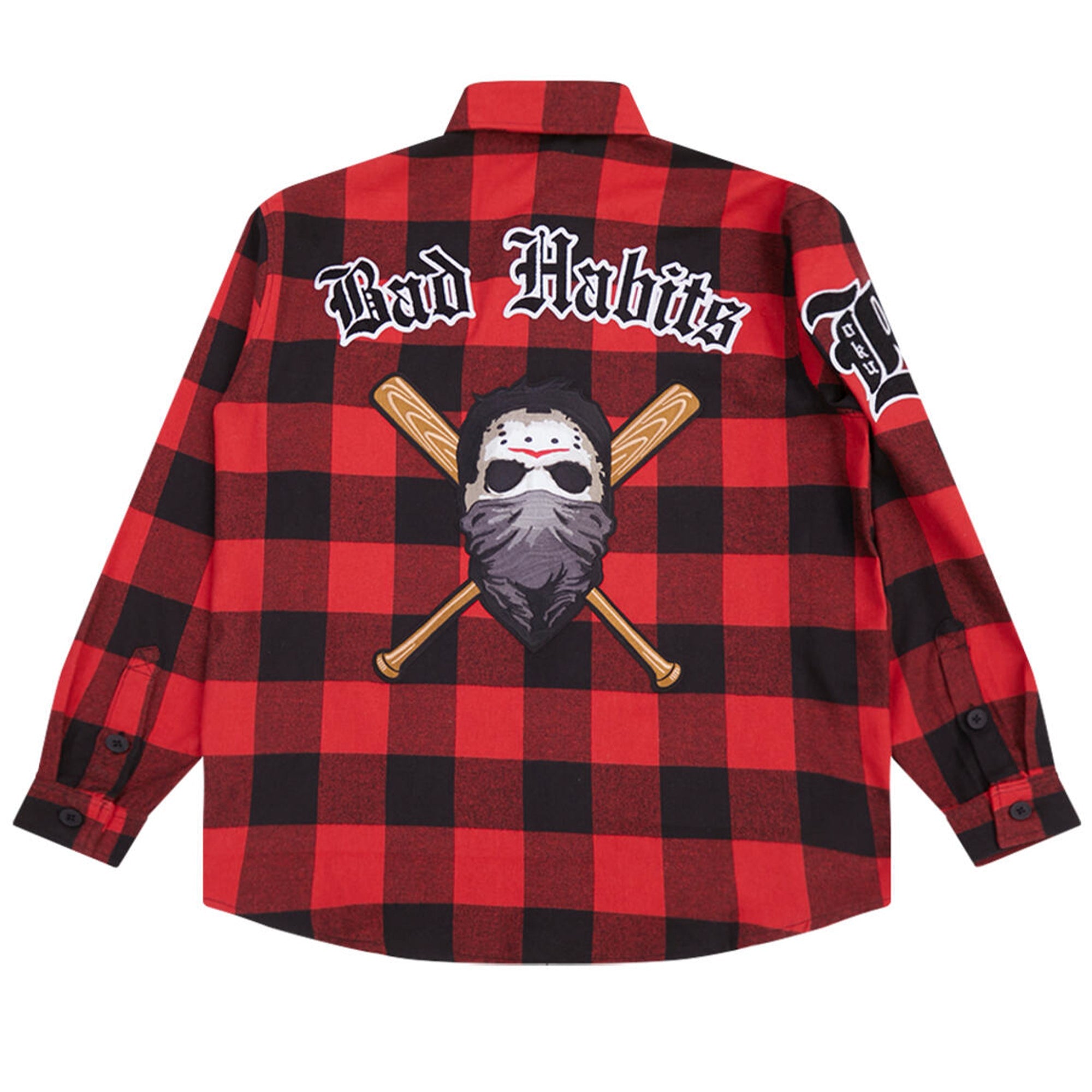 Roku Studio Men Bad Habits Plaid Flannel Shirt (Red)-Nexus Clothing