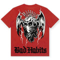 Roku Studio Men Bad Habits Punk Tee with Rhinestones (Red)