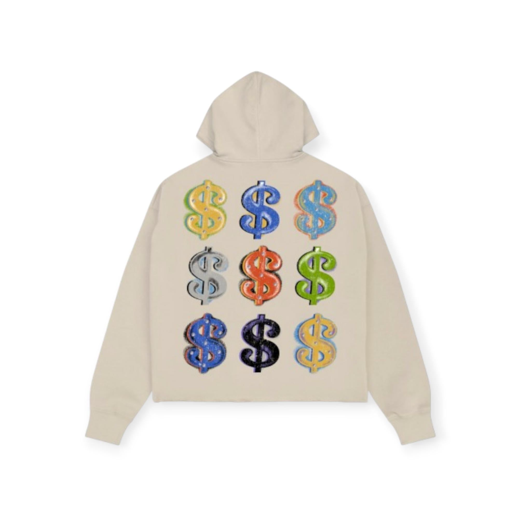Roku Studio Hoodie Men Cash Flow King Cropped Drop Shoulder (Taupe)