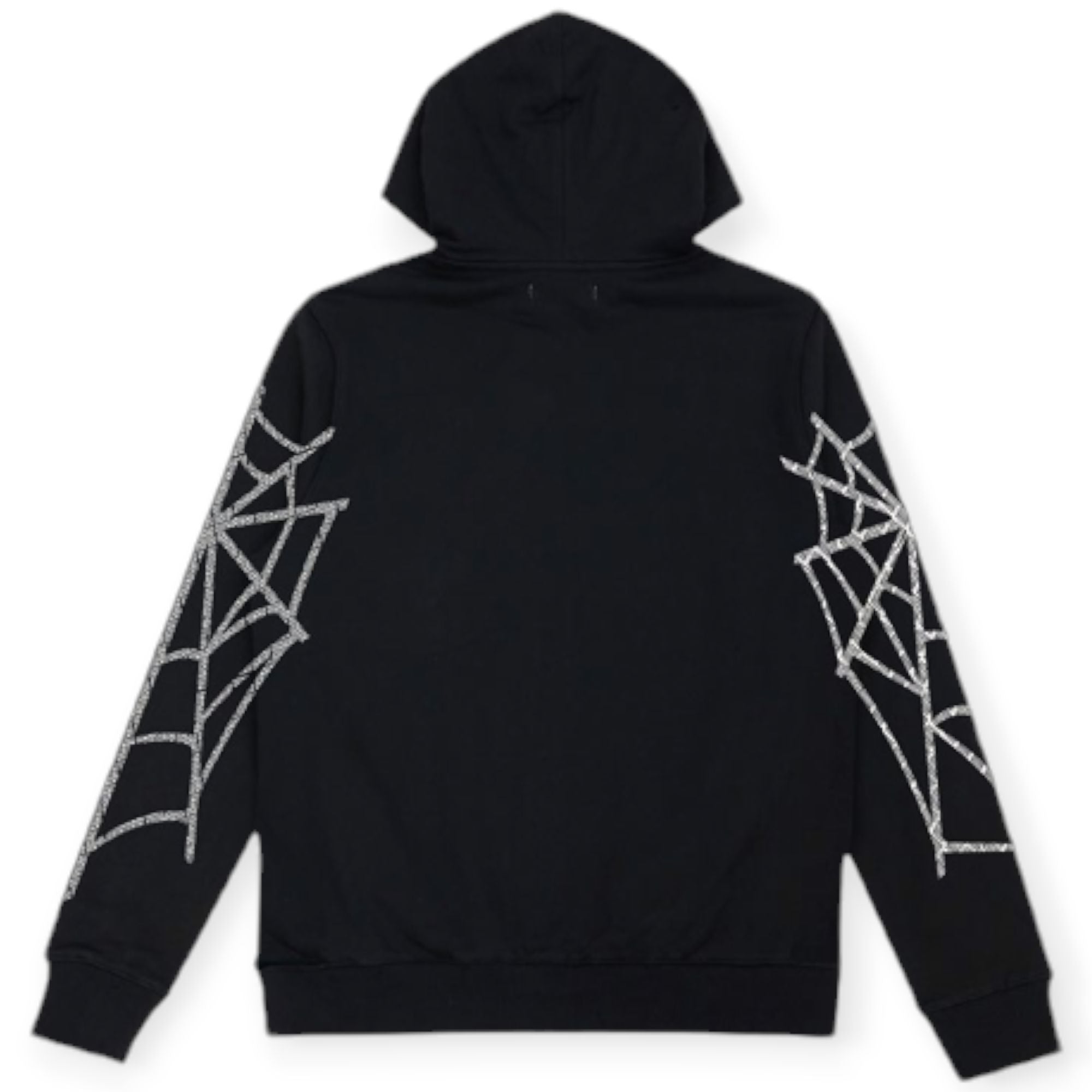 Roku Studio Men Rhinestone Web Hoodie(Black)-Nexus Clothing