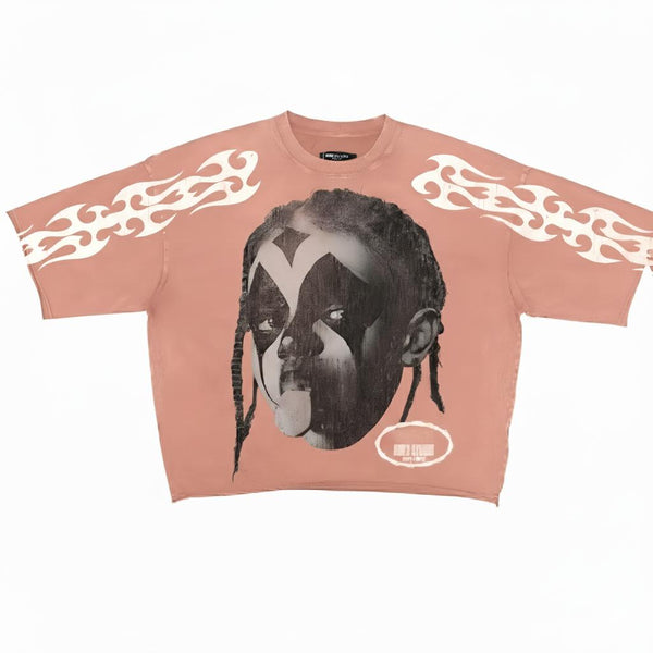 Roku Studio Men Ruthless Enzyme Washed Cropped Crew Tee (Washed Mauve)