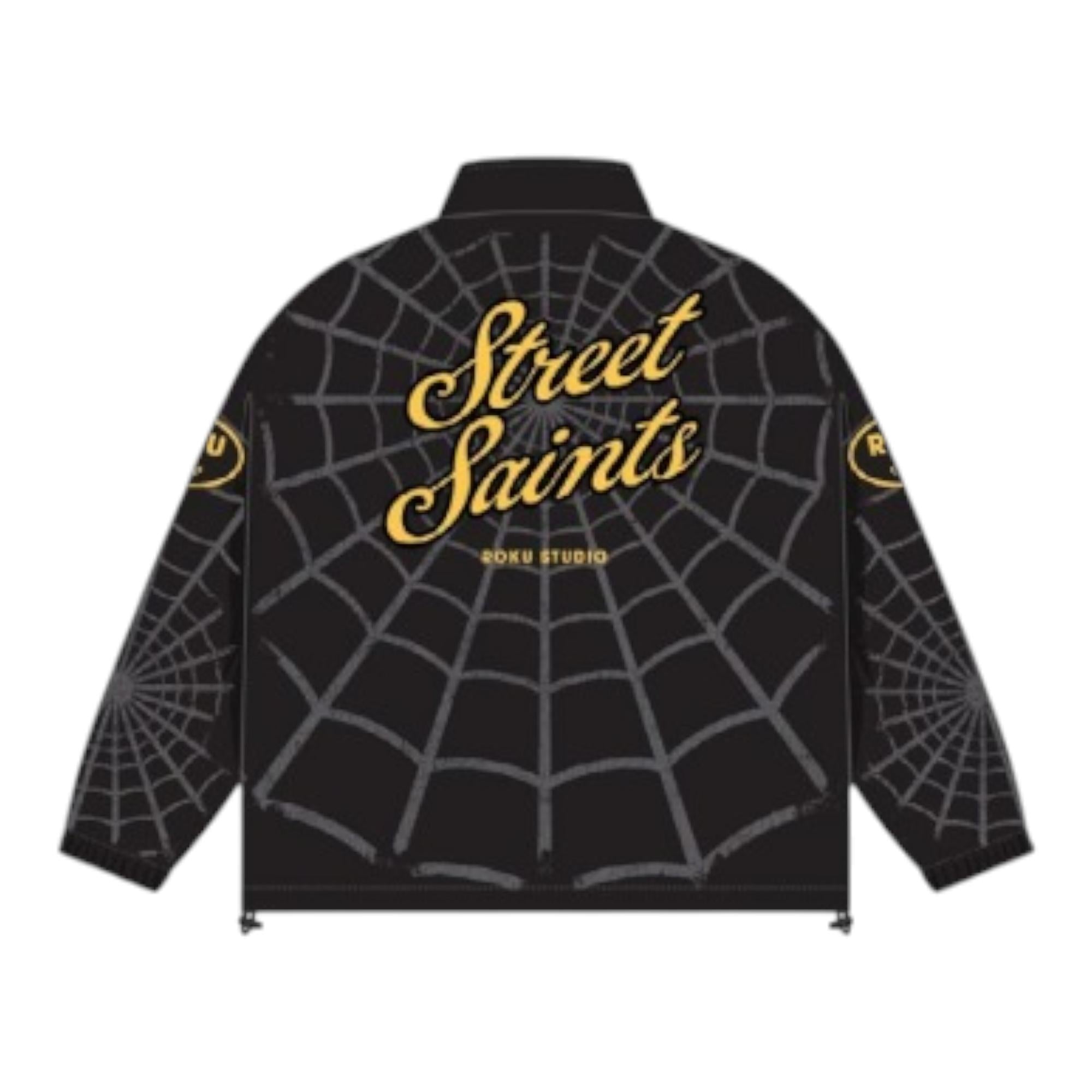 roku ジャケット Roku Studio Men Spider Patch Track Jacket Black