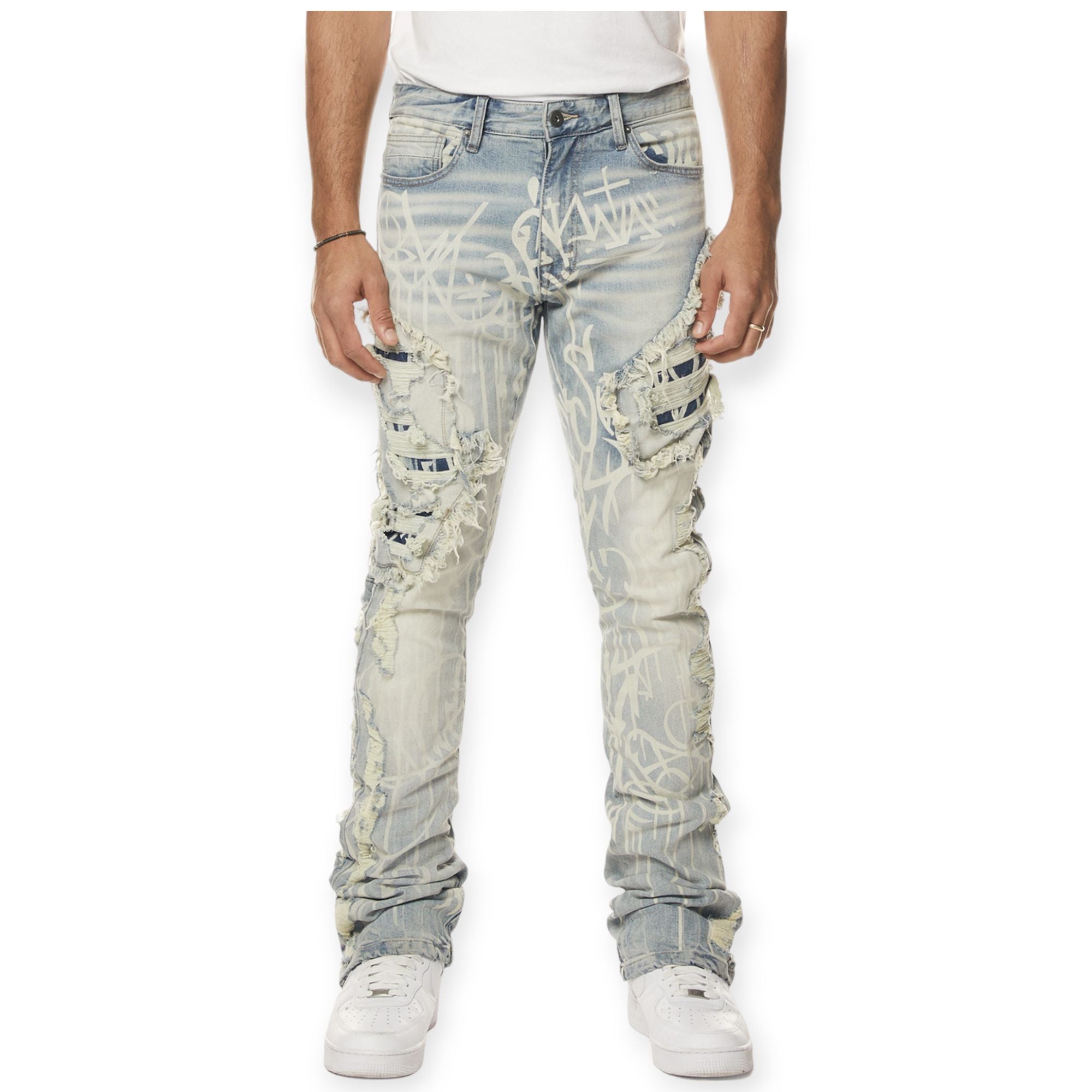 Smoke Rise Men Doodle Jeans (Nassau Blue)-Nassau Blue-32W x 36L-Nexus Clothing