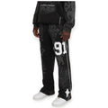 Smoke Rise Men Fleece Sweat Pant Jeans - Black