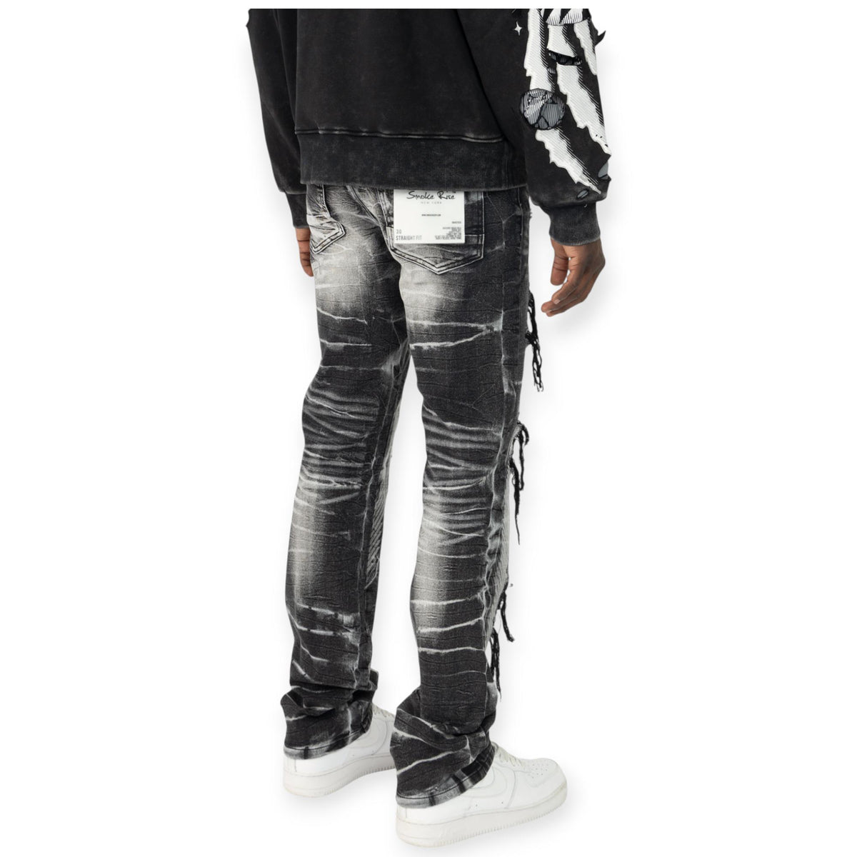 Smoke Rise Men Racing Denim jeans (Cosmo Black)