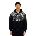 Smoke Rise Men Sacred Dawn Zip Hoodie - Casual Style - Black