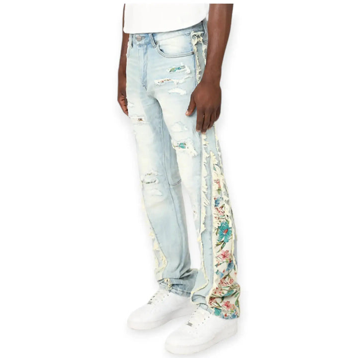 Smoke Rise Men Tapestry Embo Fashion Jean S25 Straight (Alder Blue)-Nexus Clothing