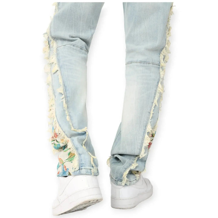 Smoke Rise Men Tapestry Embo Fashion Jean S25 Straight (Alder Blue)-Nexus Clothing