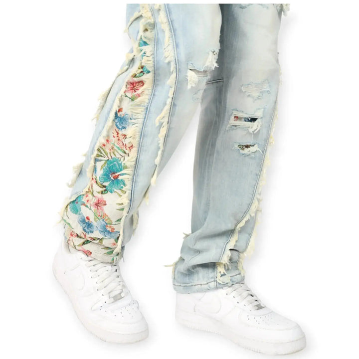 Smoke Rise Men Tapestry Embo Fashion Jean S25 Straight (Alder Blue)-Nexus Clothing