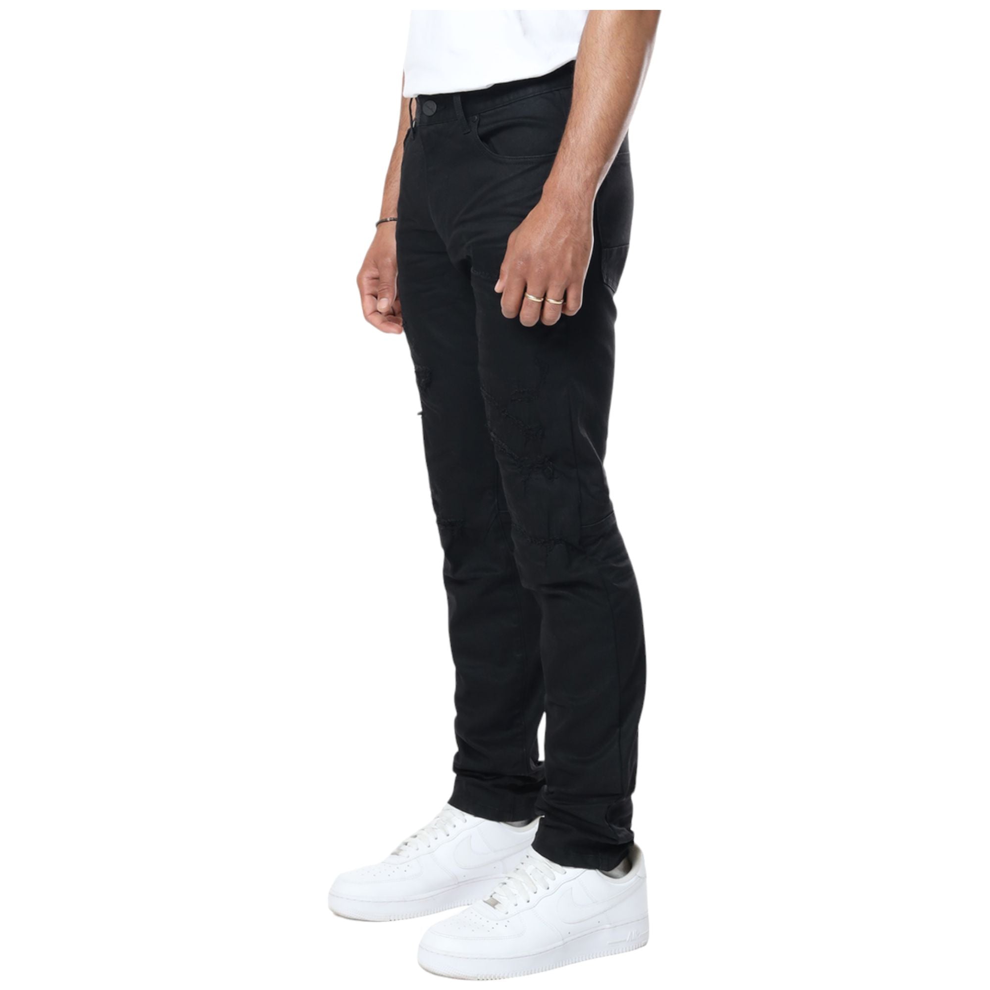 Smoke Rise Men Vintage Washed Jeans(Jet Black)-Nexus Clothing