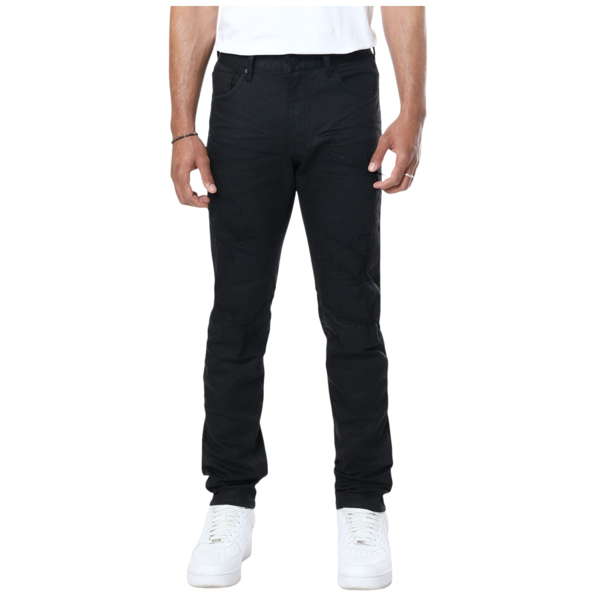 Smoke Rise Men Vintage Washed Jeans(Jet Black)-Jet Black-32W X 32L-Nexus Clothing